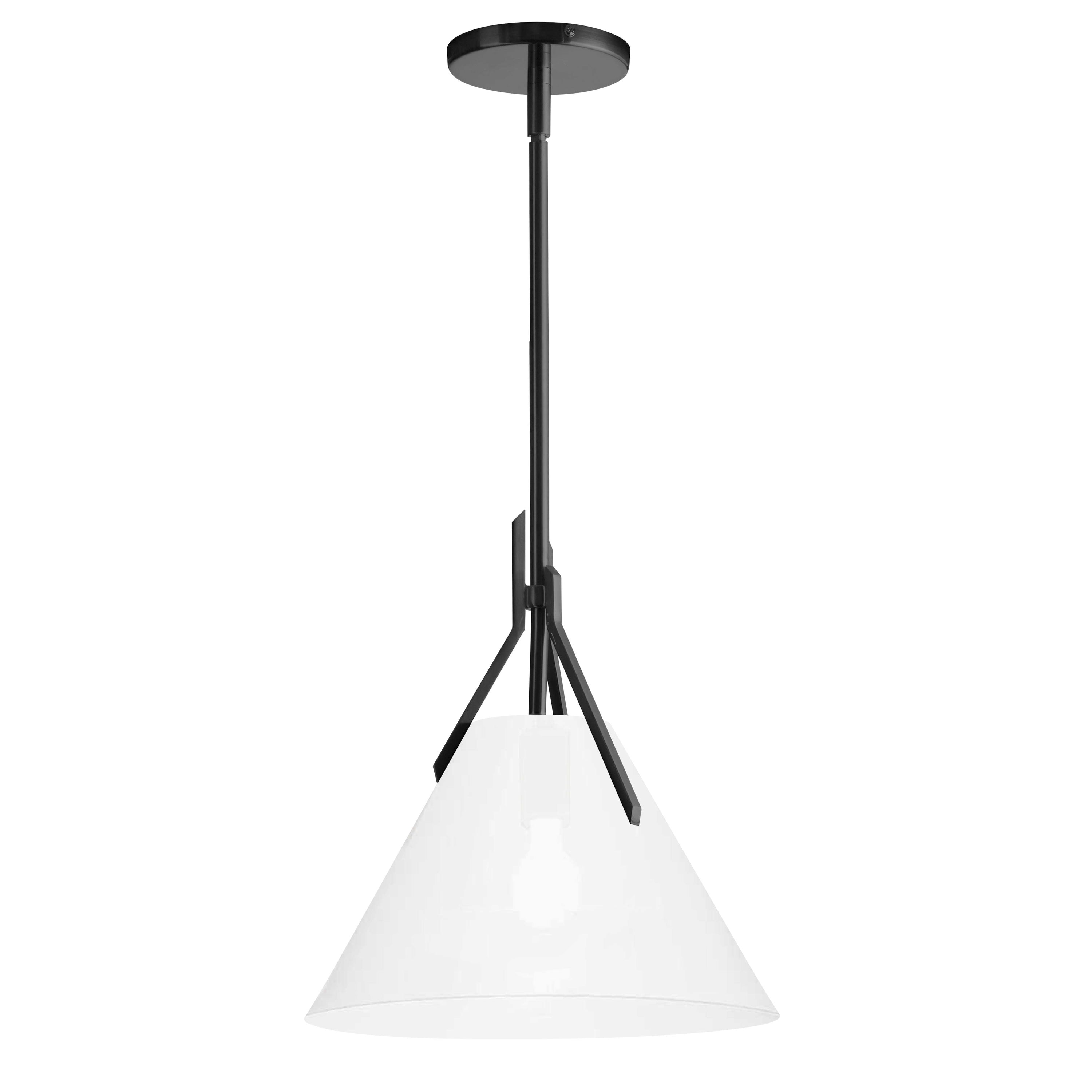 Dainolite Nicole - NIC-101P-MB - 1 Light Pendant, Matte Black with Opal Glass - Matte Black