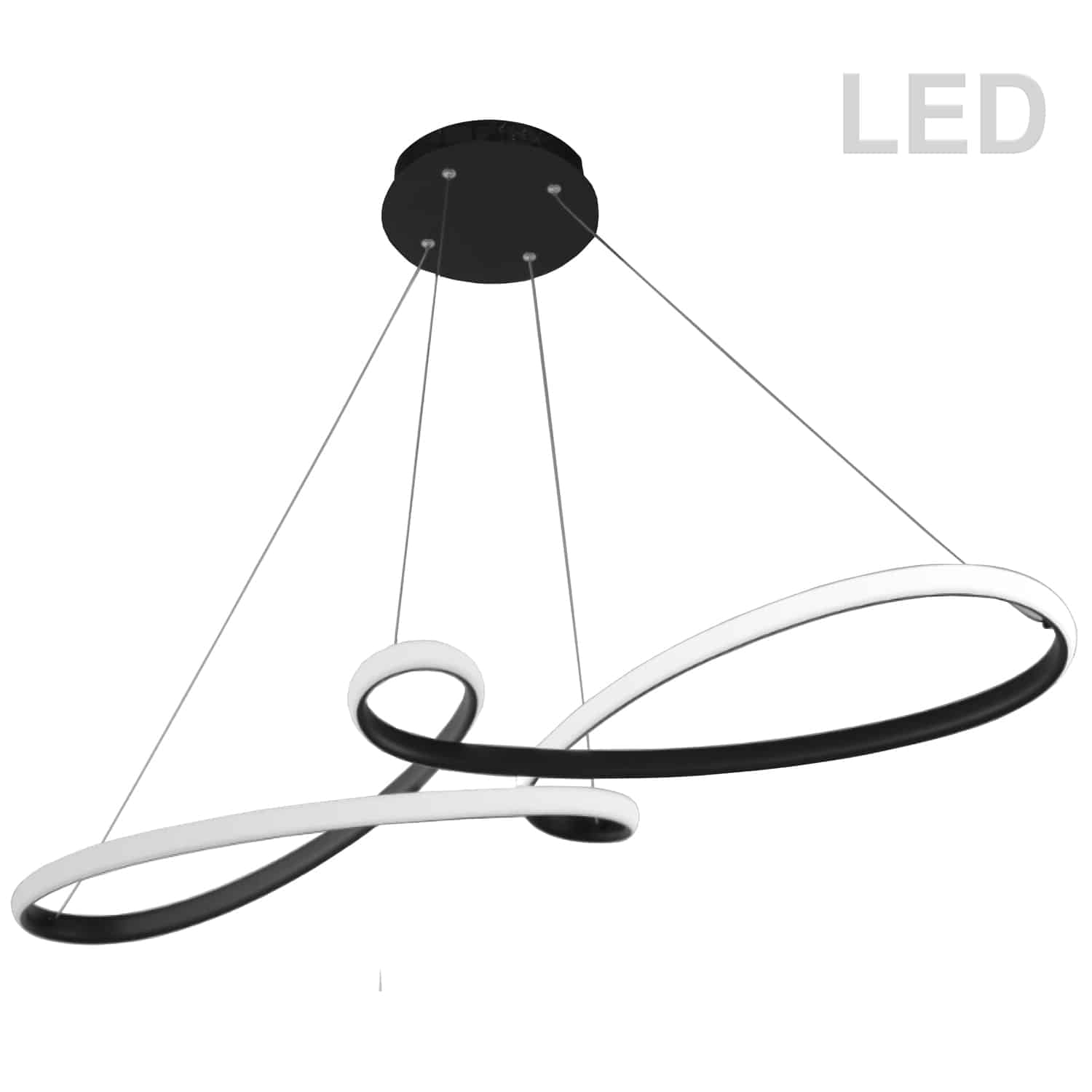 Dainolite Nola - NOL-4350LEDHP-MB - 50W LED Horizontal Pendant, Matte Black with White Silicone Diffuser - Black