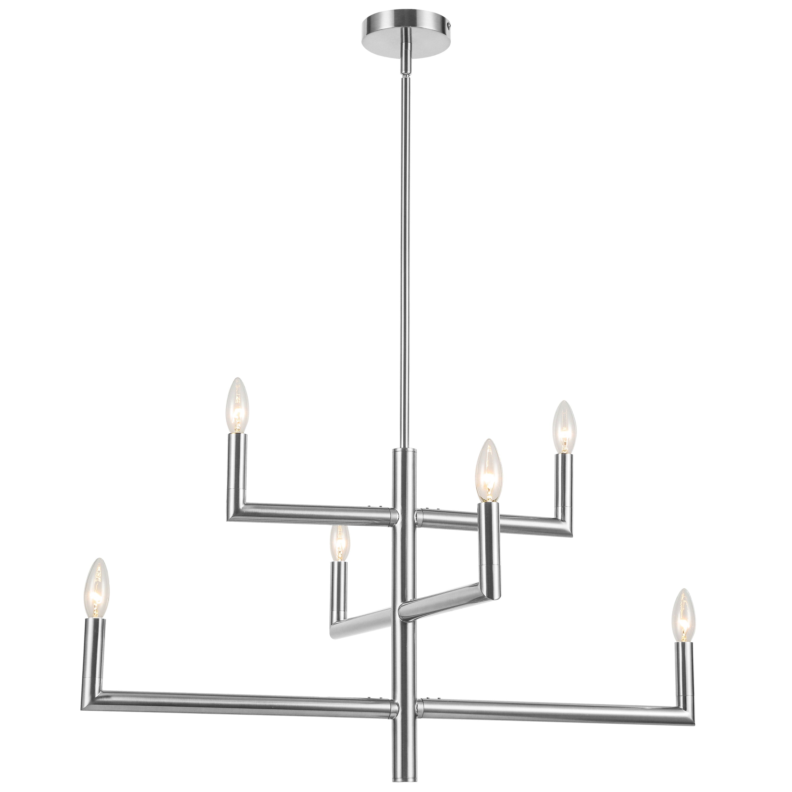 Dainolite Nora - NOR-326C-PC - 6 Light Polished Chrome Chandelier Fixture - Polished Chrome