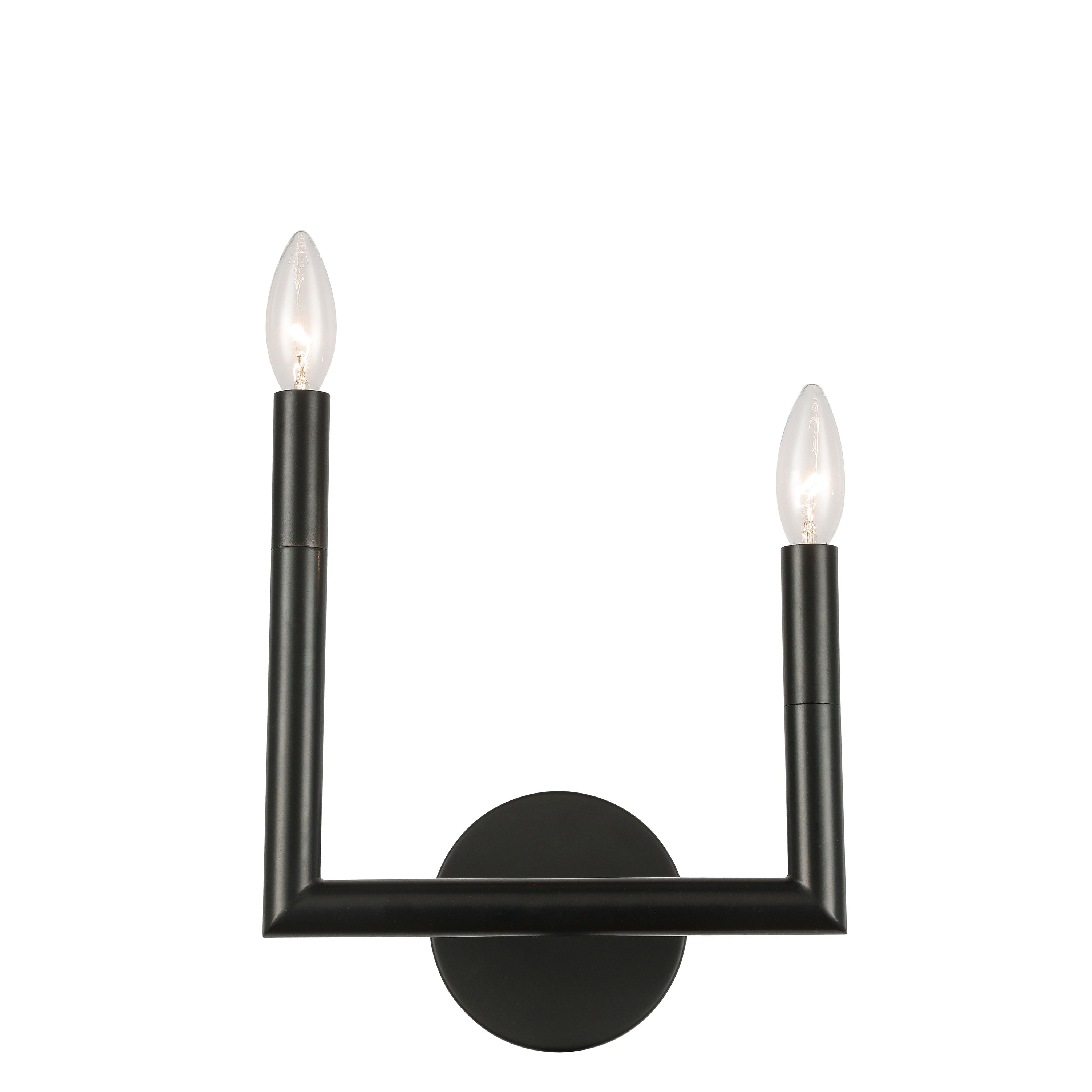 Dainolite Nora - NOR-L-112W-MB - 2 Light Wall Sconce, Matte Black - Black