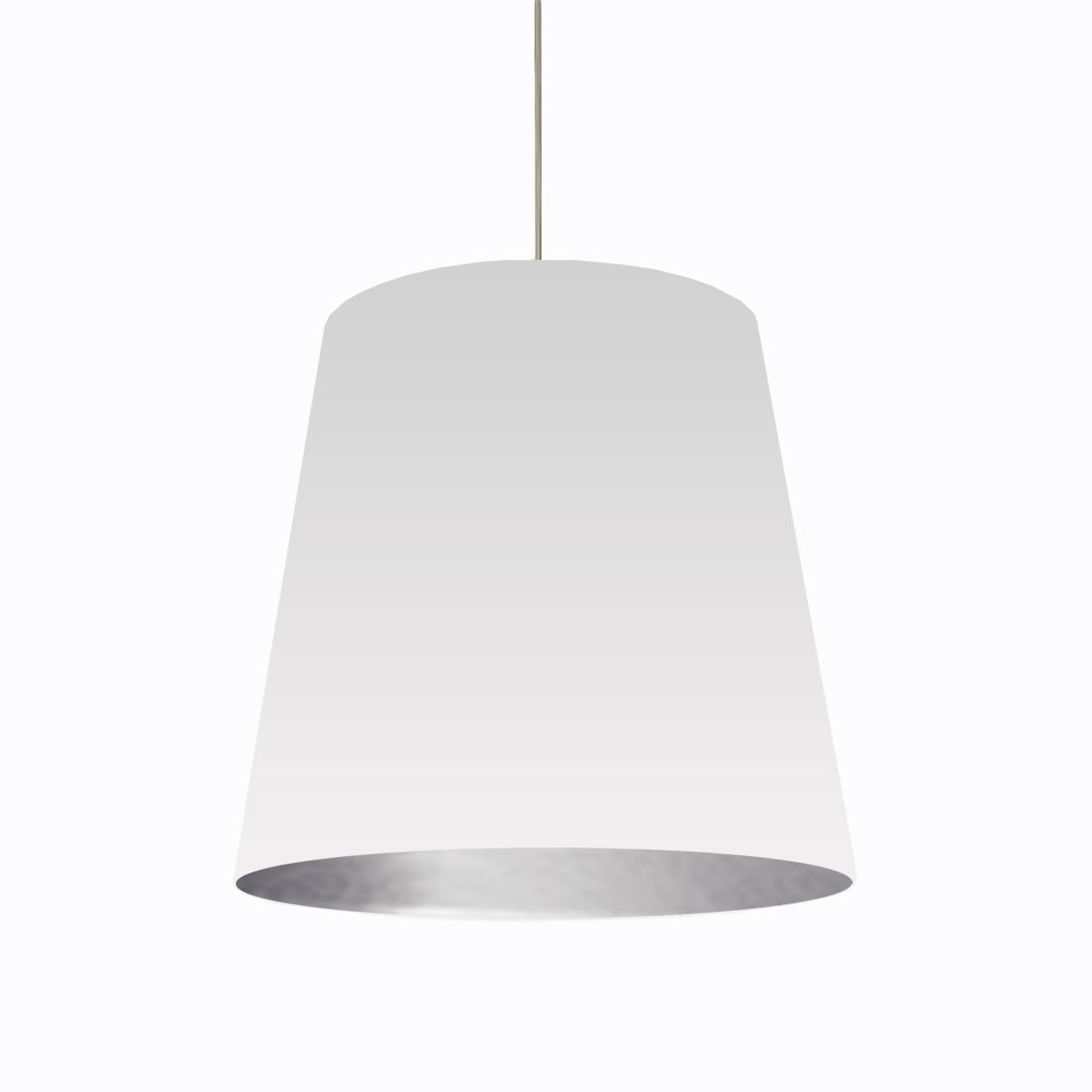 Dainolite Oversized Drum - OD-L-691 - 1 Light Tapered Drum Pendant with White on Silver Shade - White