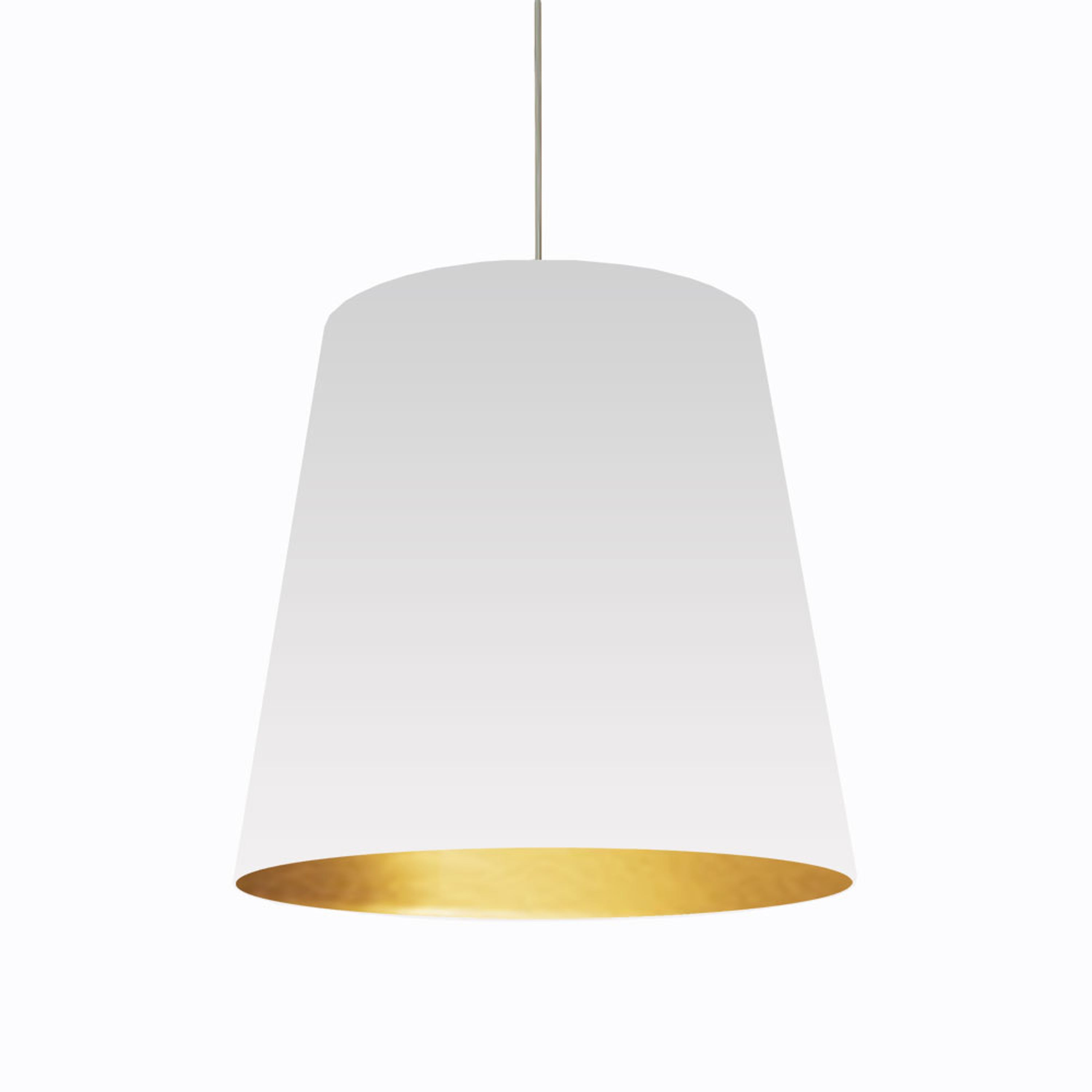 Dainolite Oversized Drum - OD-L-692 - 1 Light Tapered Drum Pendant with White on Gold Shade - White