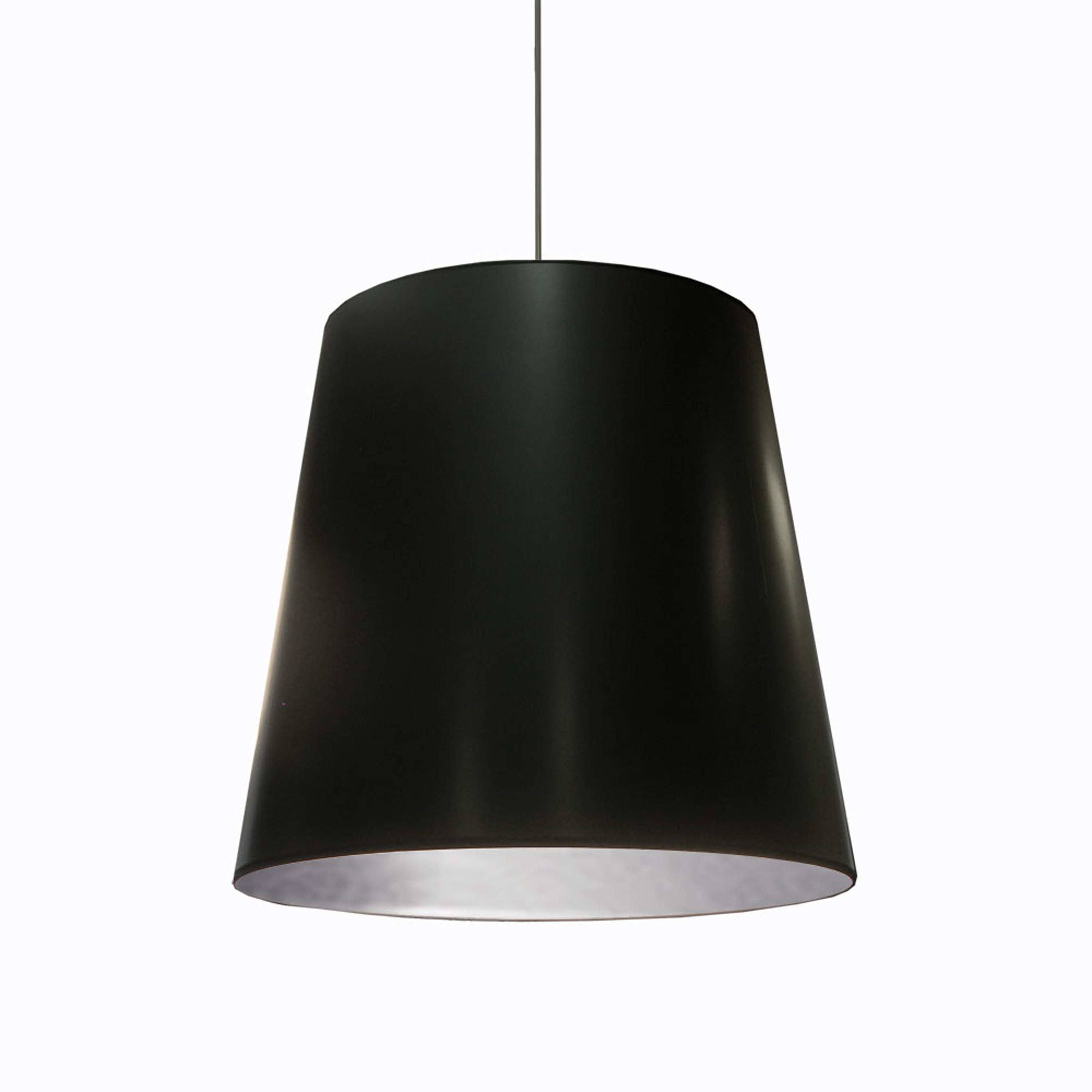 Dainolite Oversized Drum - OD-L-697 - 1 Light Tapered Drum Pendant with Black on Silver Shade - Black