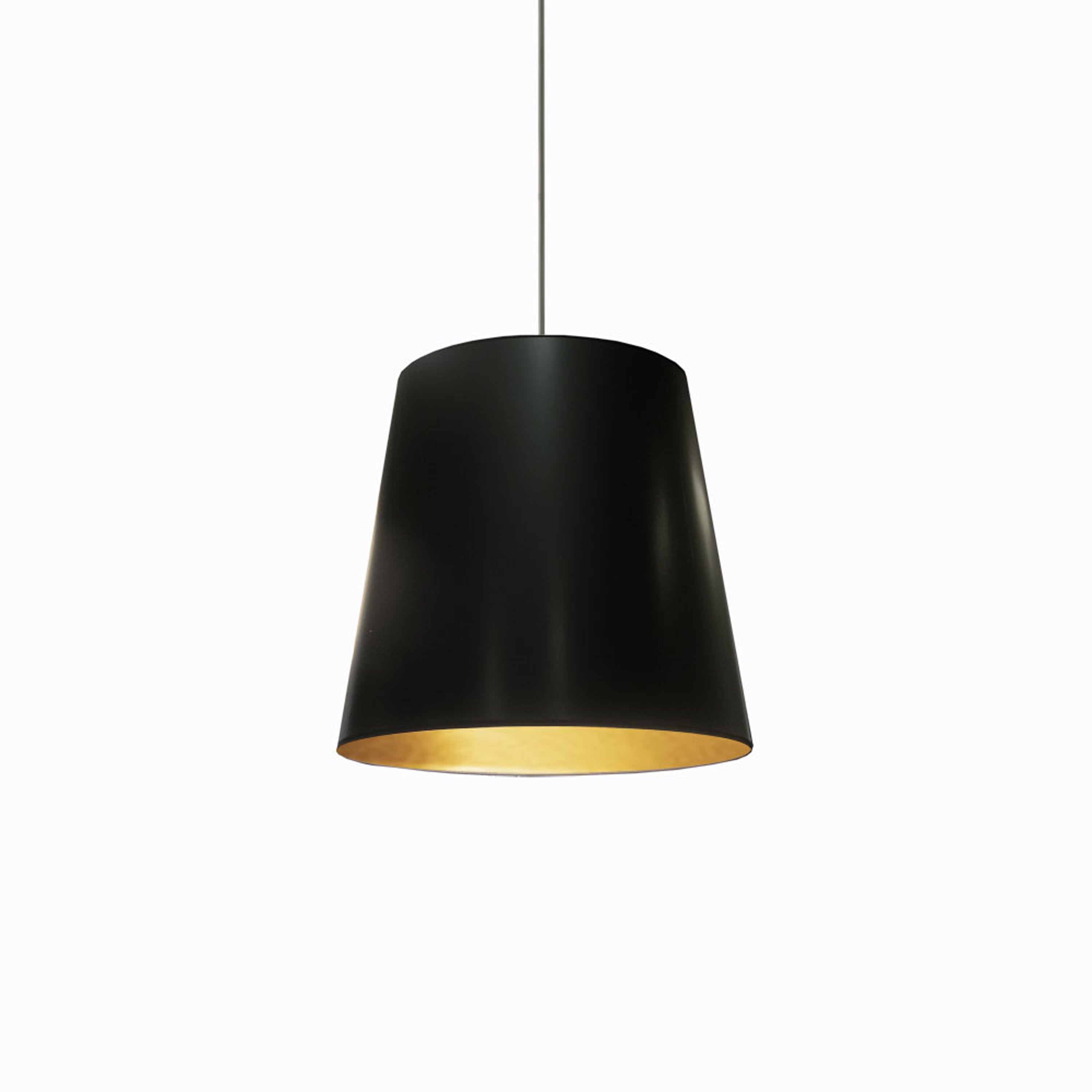 Dainolite Oversized Drum - OD-M-698 - 1 Light Tapered Drum Pendant with Black on Gold Shade - Black