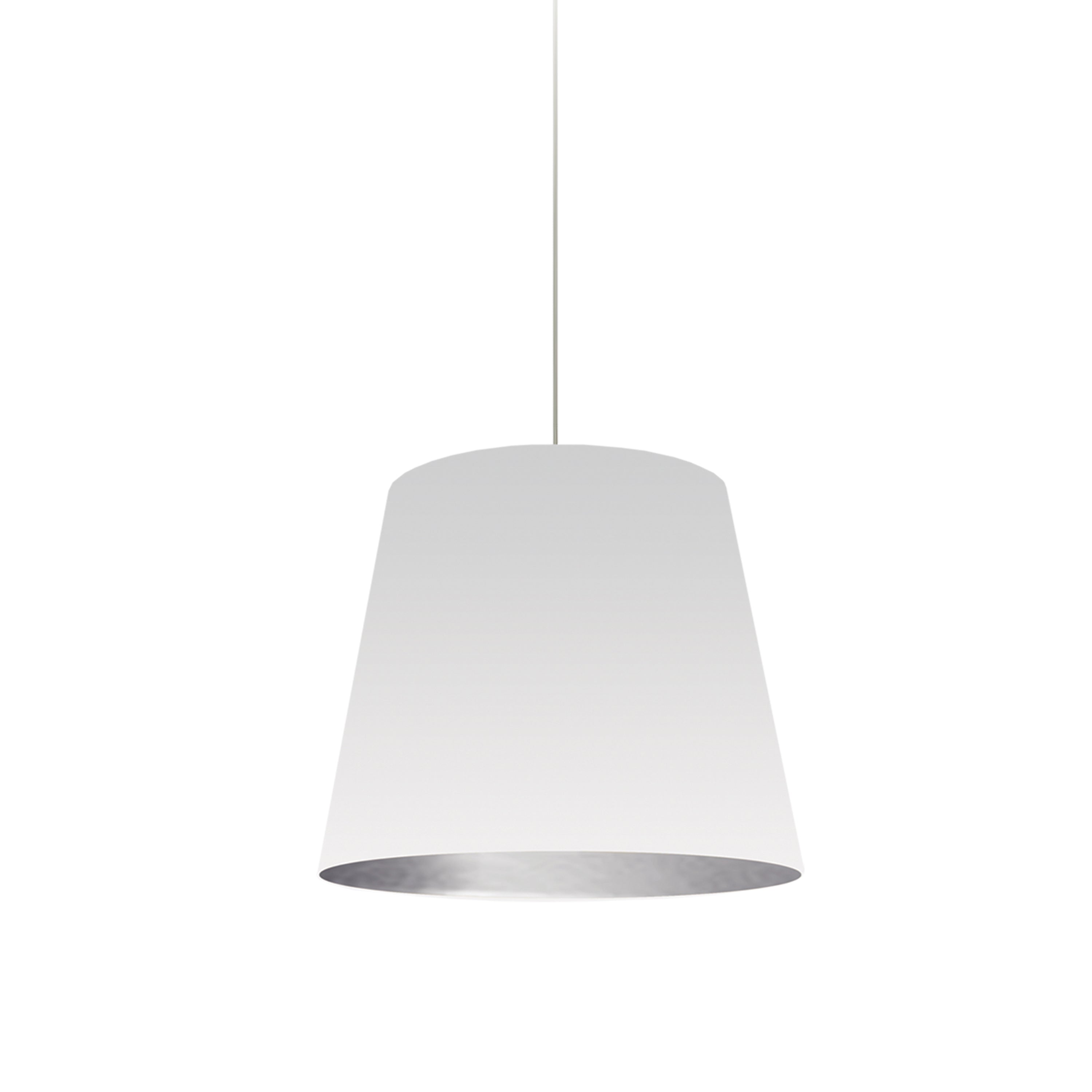 Dainolite Oversized Drum - OD-S-691 - 1 Light Tapered Drum Pendant with White on Silver Shade - White