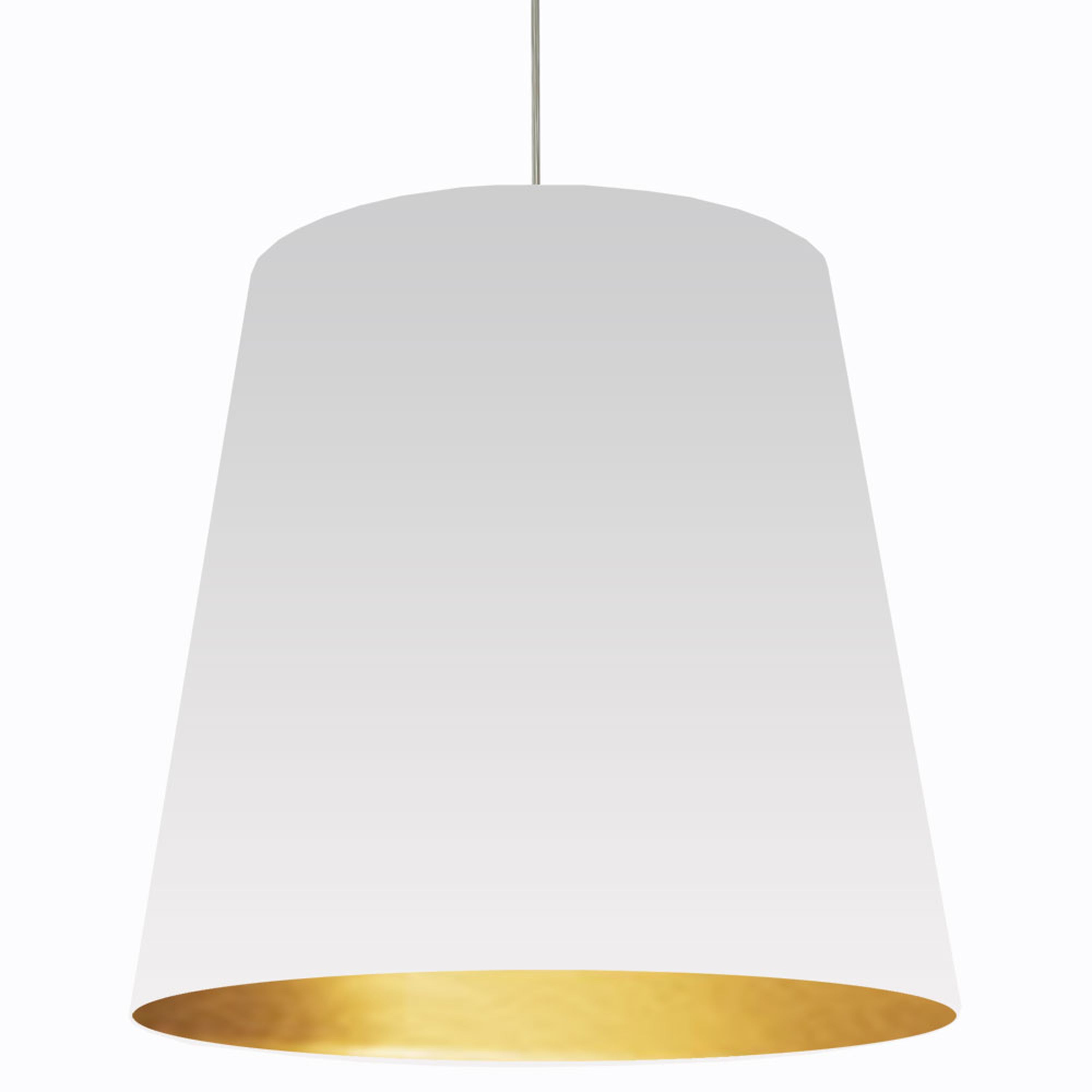 Dainolite Oversized Drum - OD-XL-692 - 1 Light Tapered Drum Pendant with White on Gold Shade - White