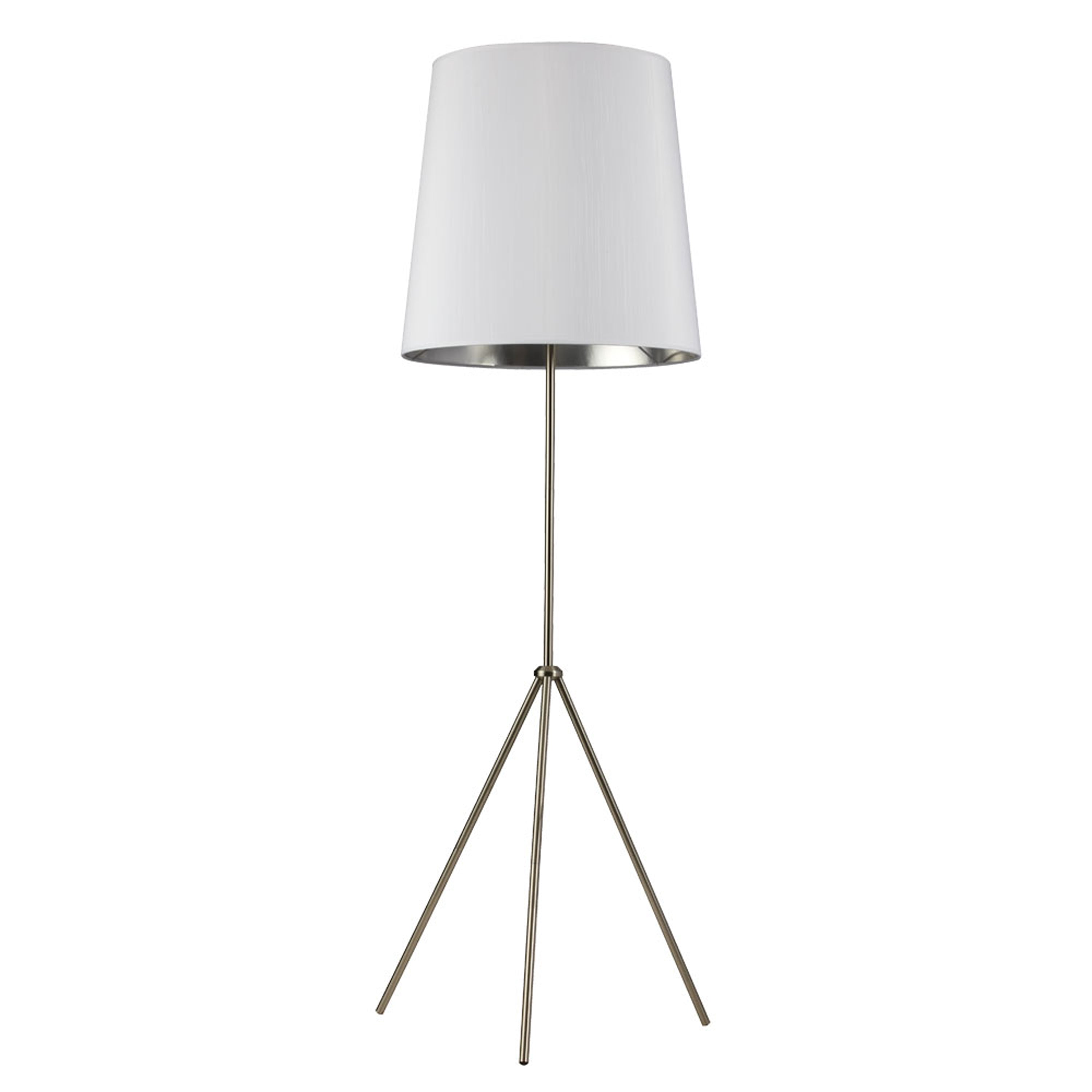 Dainolite Tripod - OD3-F-691-SC - 3 Leg Tapered Drum Floor Lamp, Satin Chrome - Satin Chrome