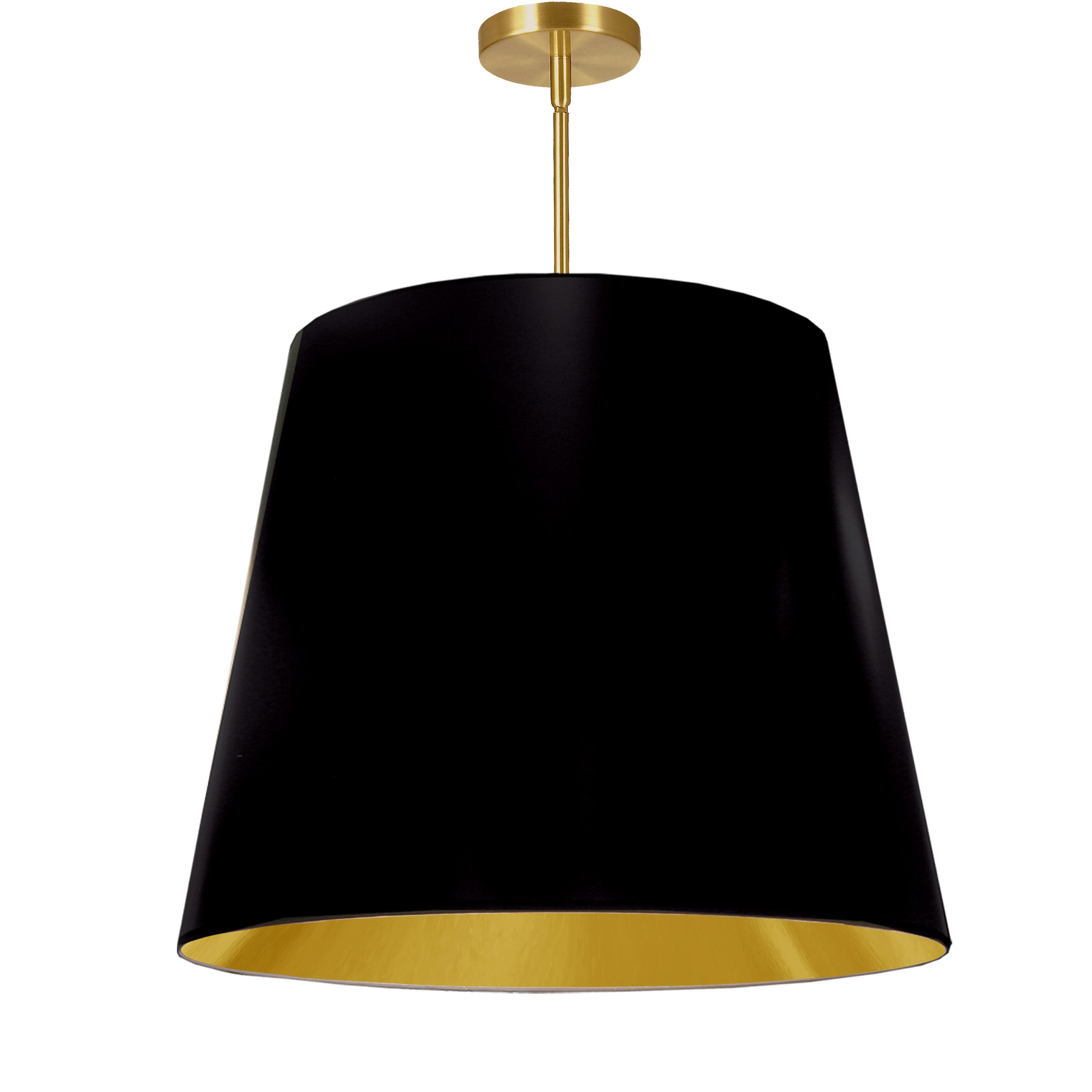 Dainolite Oversized Drum - ODR-L-698 - 1 Light Oversized Drum Pendant Large Black/Gold Shade - Black