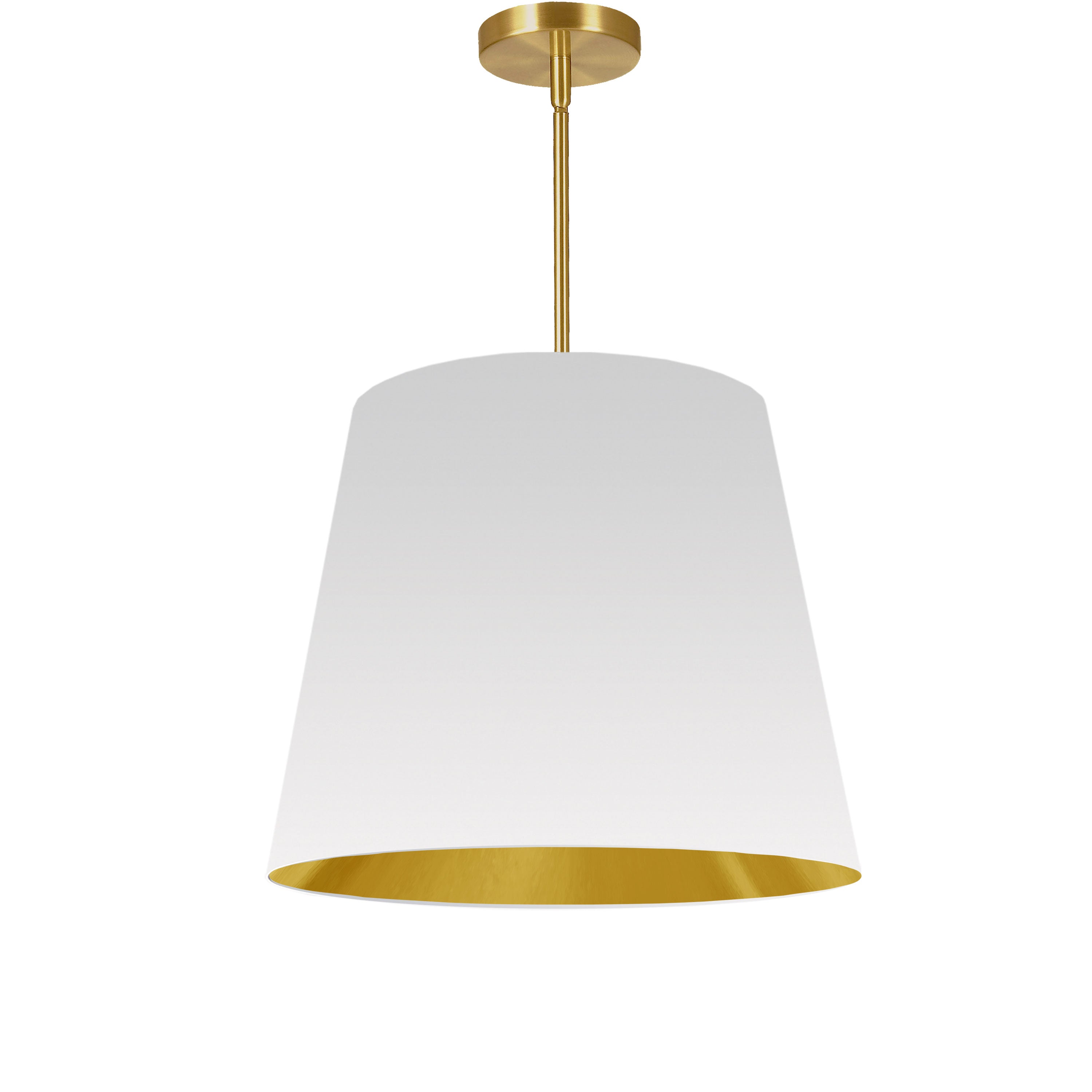 Dainolite Oversized Drum - ODR-M-692 - 1 Light Oversized Drum Pendant Medium White/Gold Shade - White