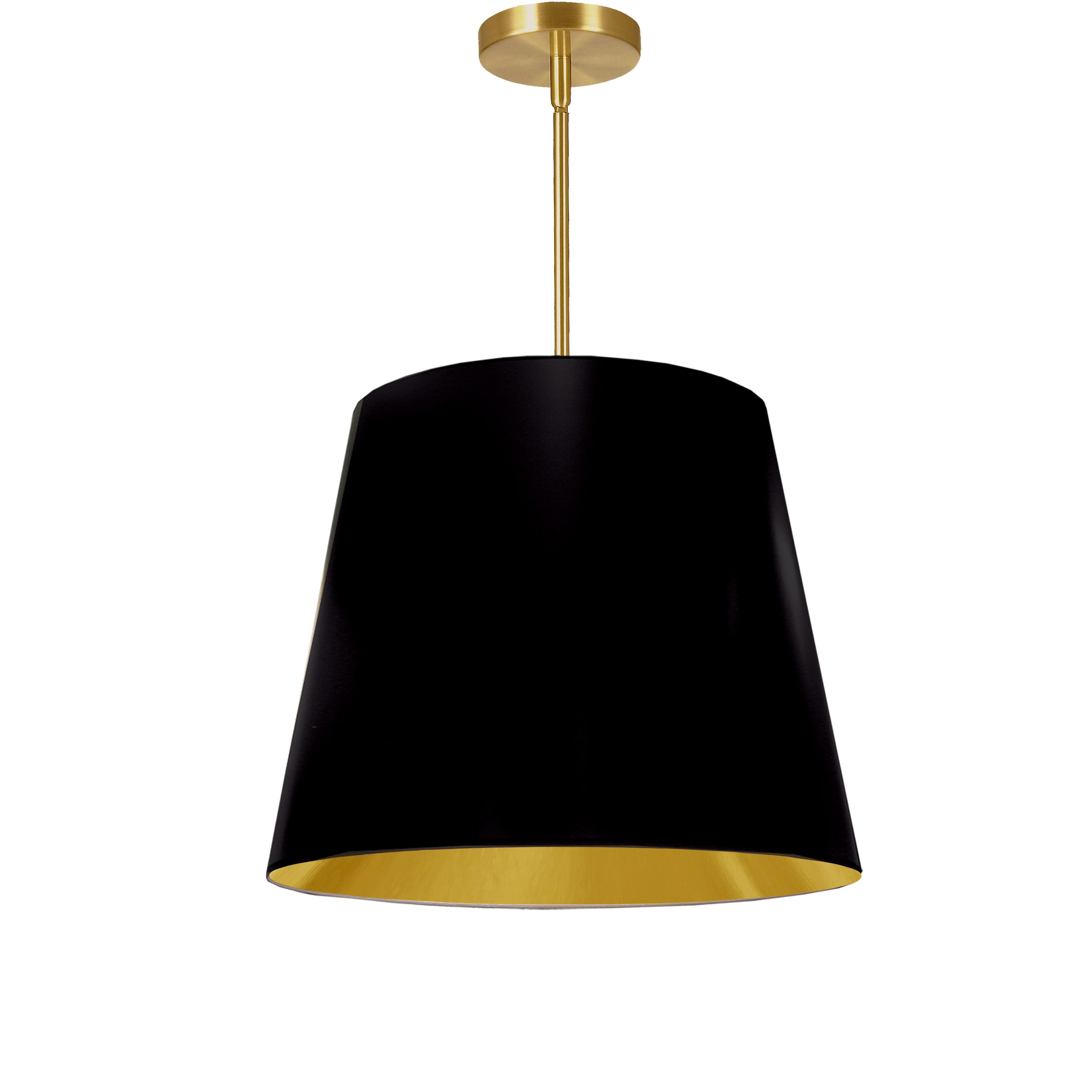 Dainolite Oversized Drum - ODR-M-698 - 1 Light Oversized Drum Pendant Medium Black/Gold Shade - Black