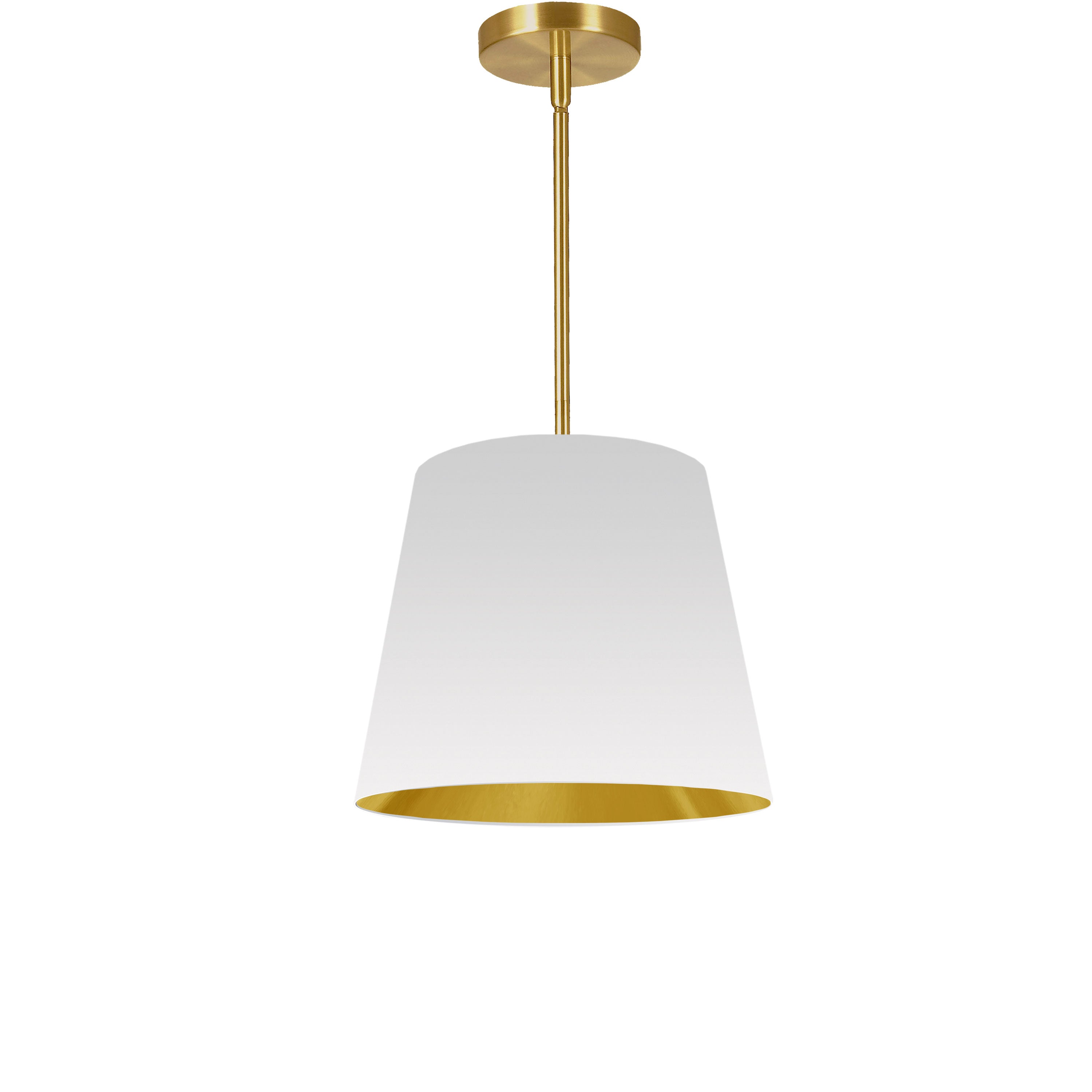 Dainolite Oversized Drum - ODR-S-692 - 1 Light Oversized Drum Pendant Small White/Gold Shade - White