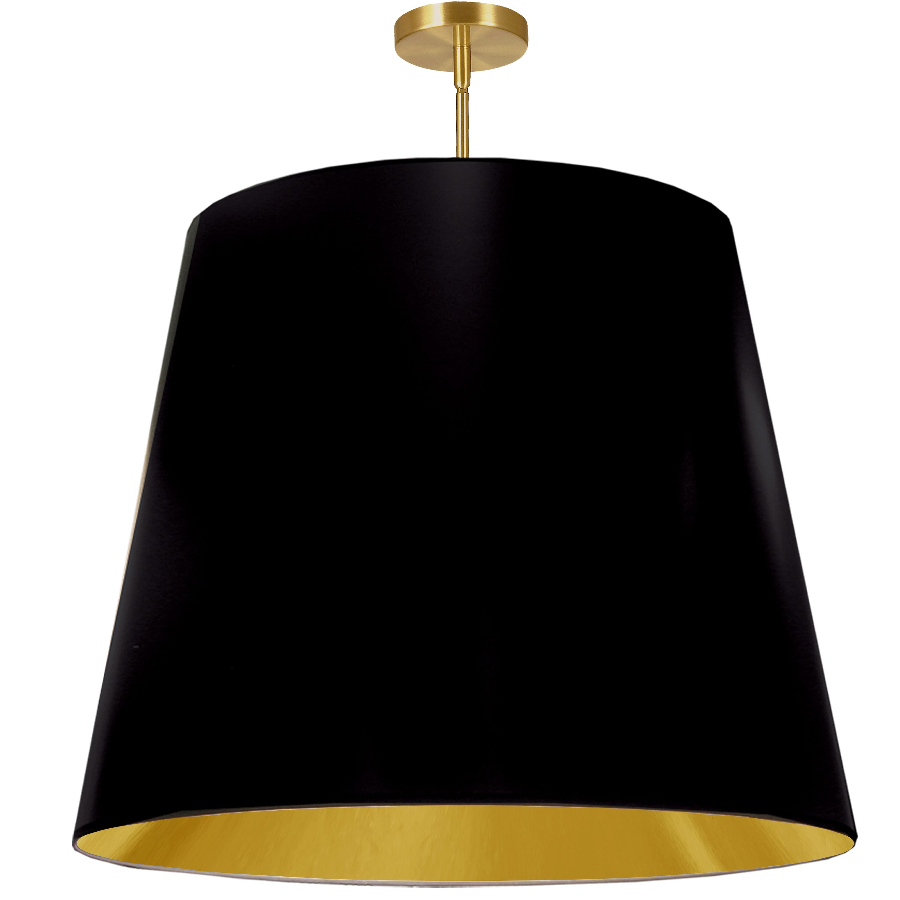 Dainolite Oversized Drum - ODR-XL-698 - 1 Light Oversized Drum Pendant X-Large Black/Gold Shade - Black