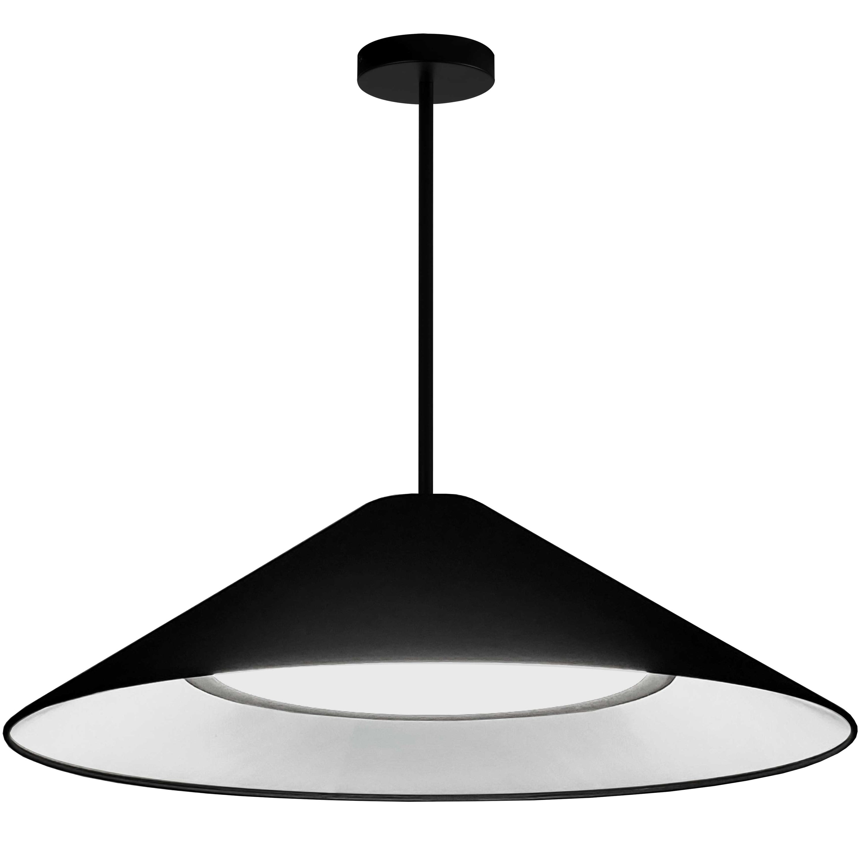 Dainolite Padme - PAD-2630P-MB-797 - 30W Pendant, Matte Black w/ Fabric Shade - Black