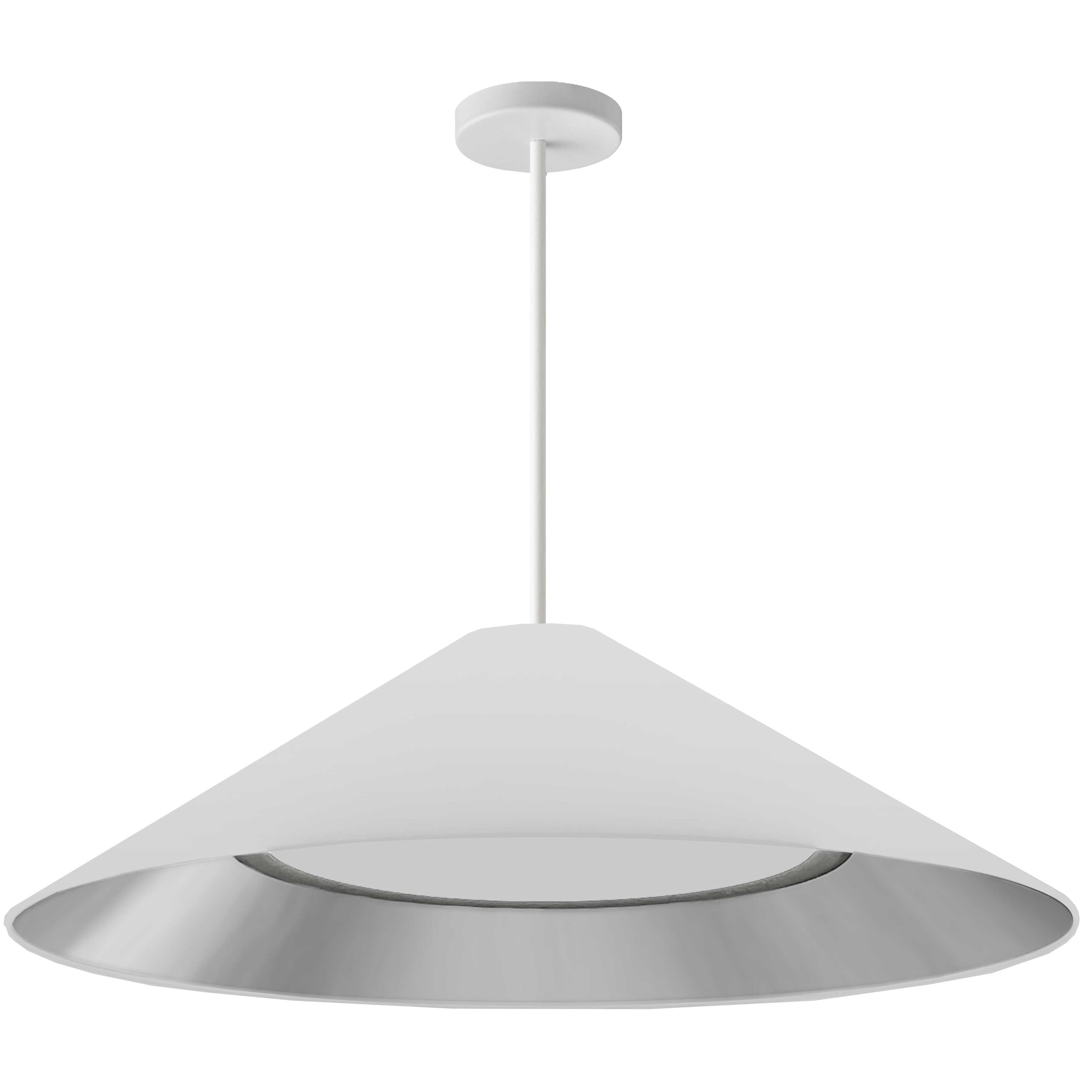 Dainolite Padme - PAD-2630P-MW-691 - 30W Pendant, Matte White w/ Fabric Shade - White