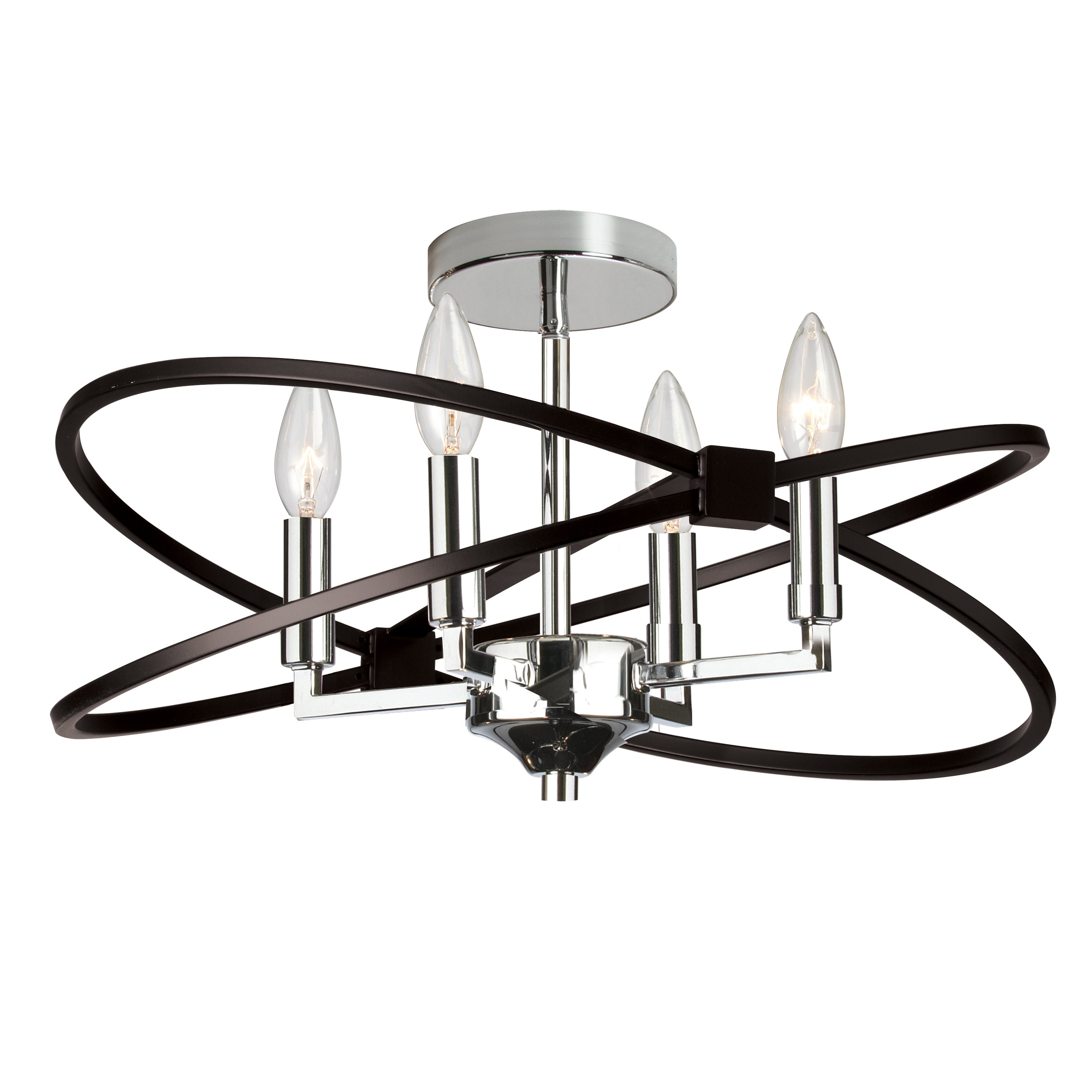 Dainolite Paloma - PAL-184SF-PC-MB - 4 Light Semi Flush, Polished Chrome and Matte Black Finish - Polished Chrome