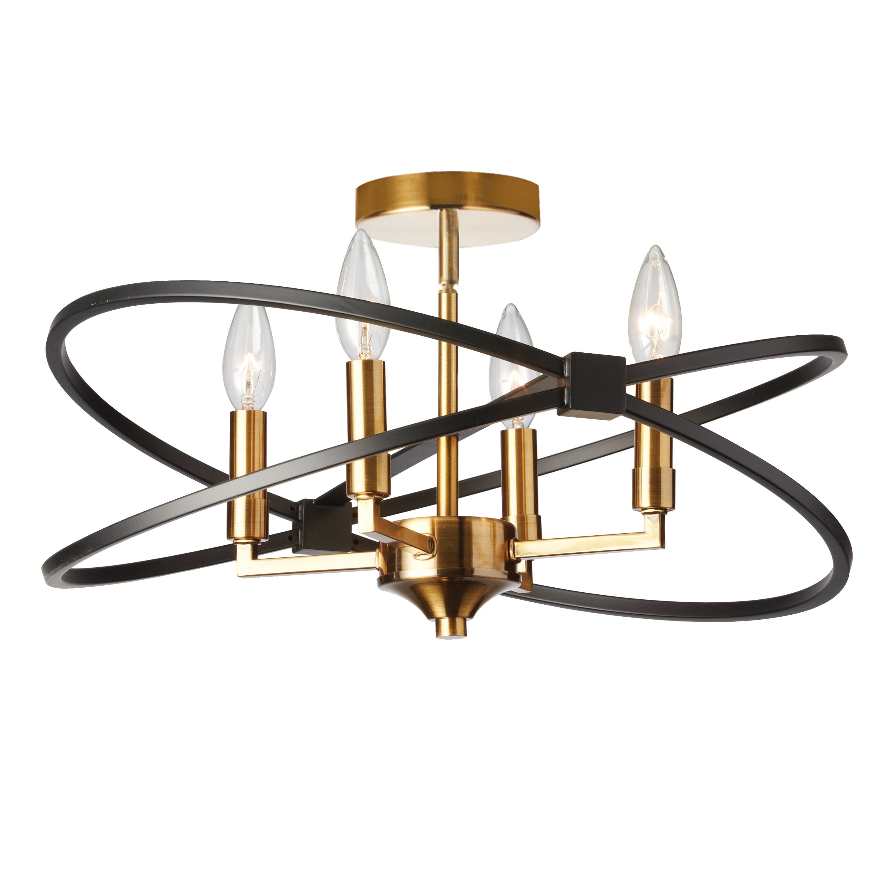 Dainolite Paloma - PAL-184SF-VB-MB - 4 Light Semi Flush, Vintage Bronze and Matte Black Finish - Vintage Bronze