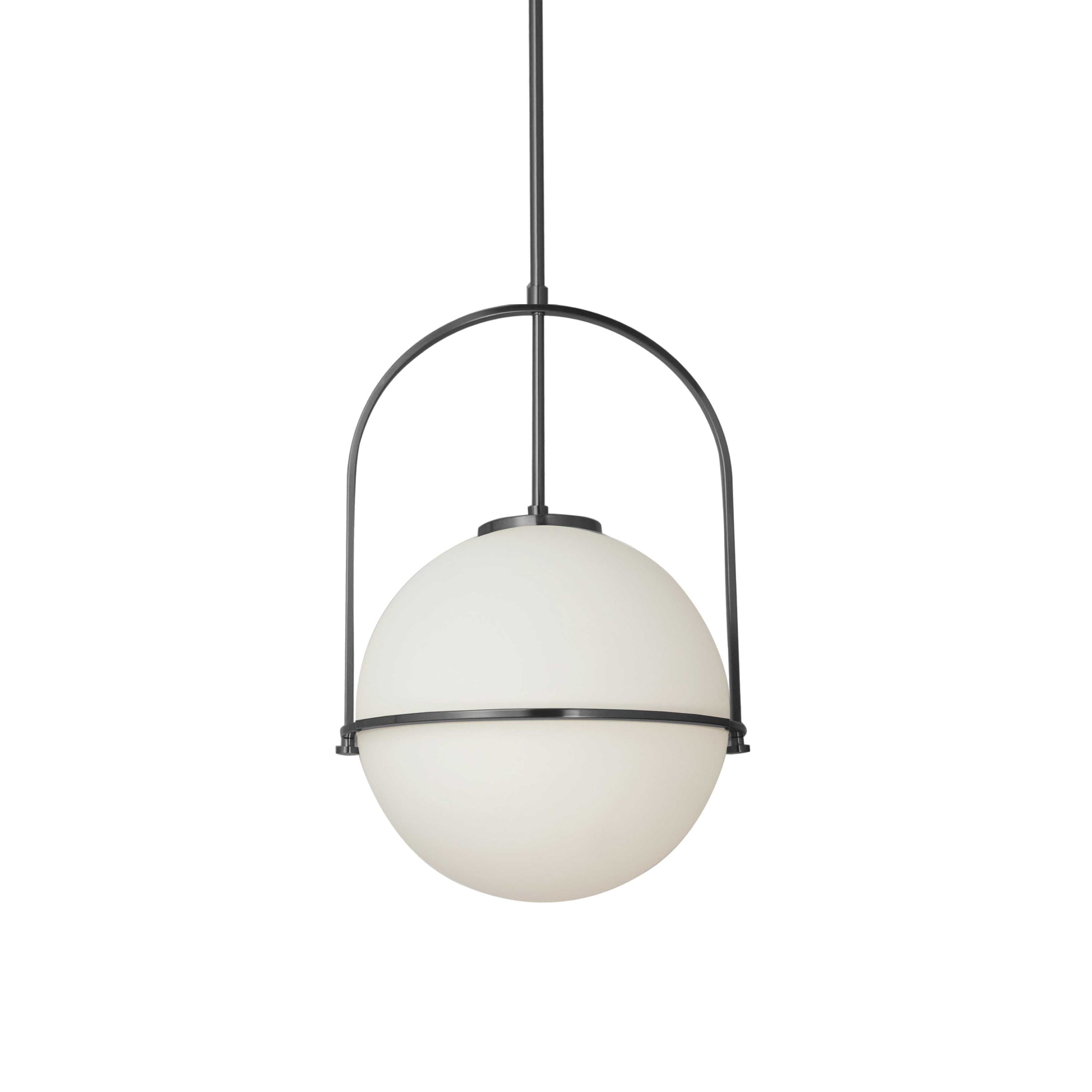 Dainolite Paola - PAO-121P-MB - 1 Light Pendant, Matte Black with White Opal Glass - Black