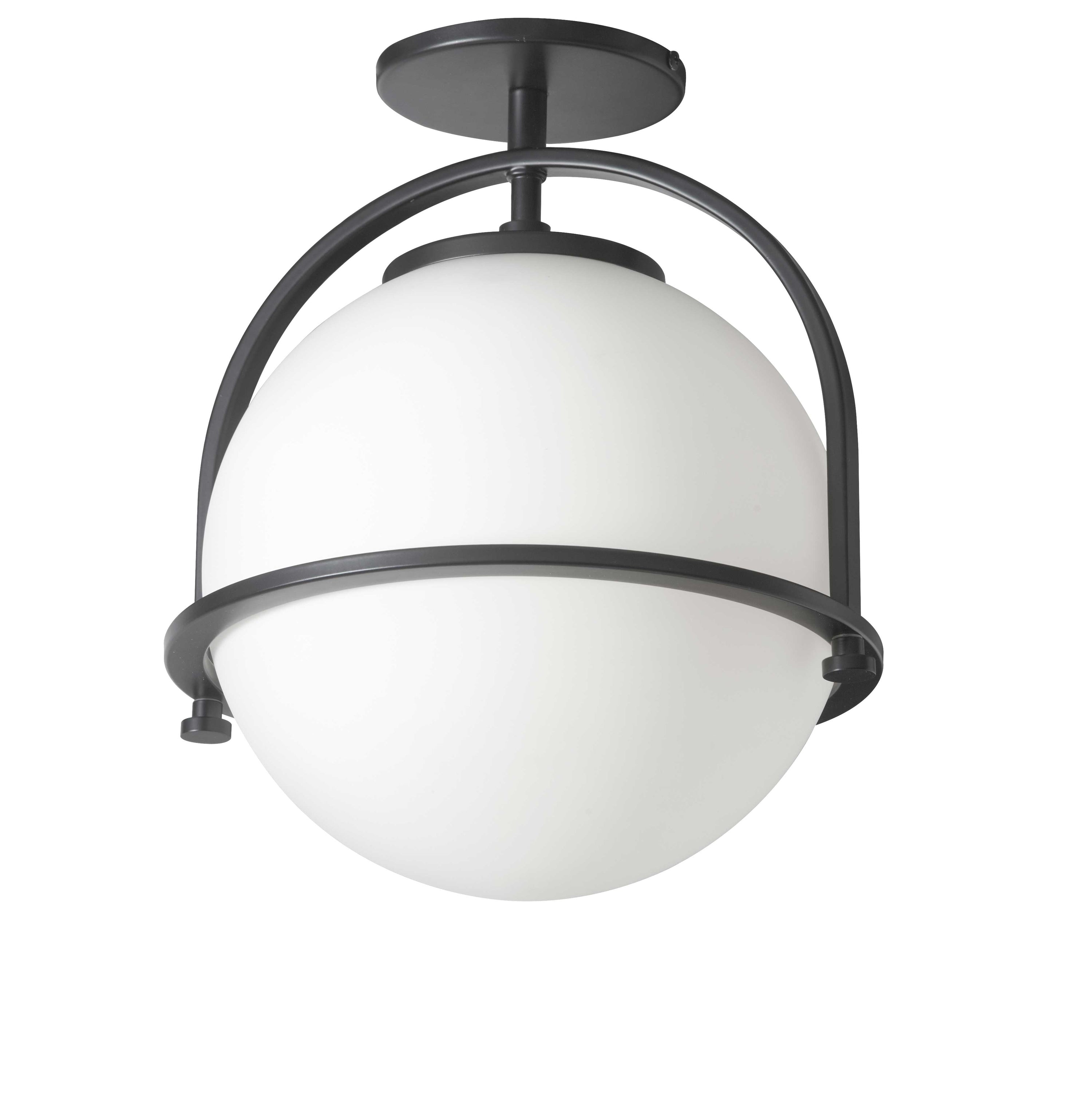 Dainolite Paola - PAO-121SF-MB - 1 Light Semi-Flush Matte Black with White Opal Glass - Matte Black