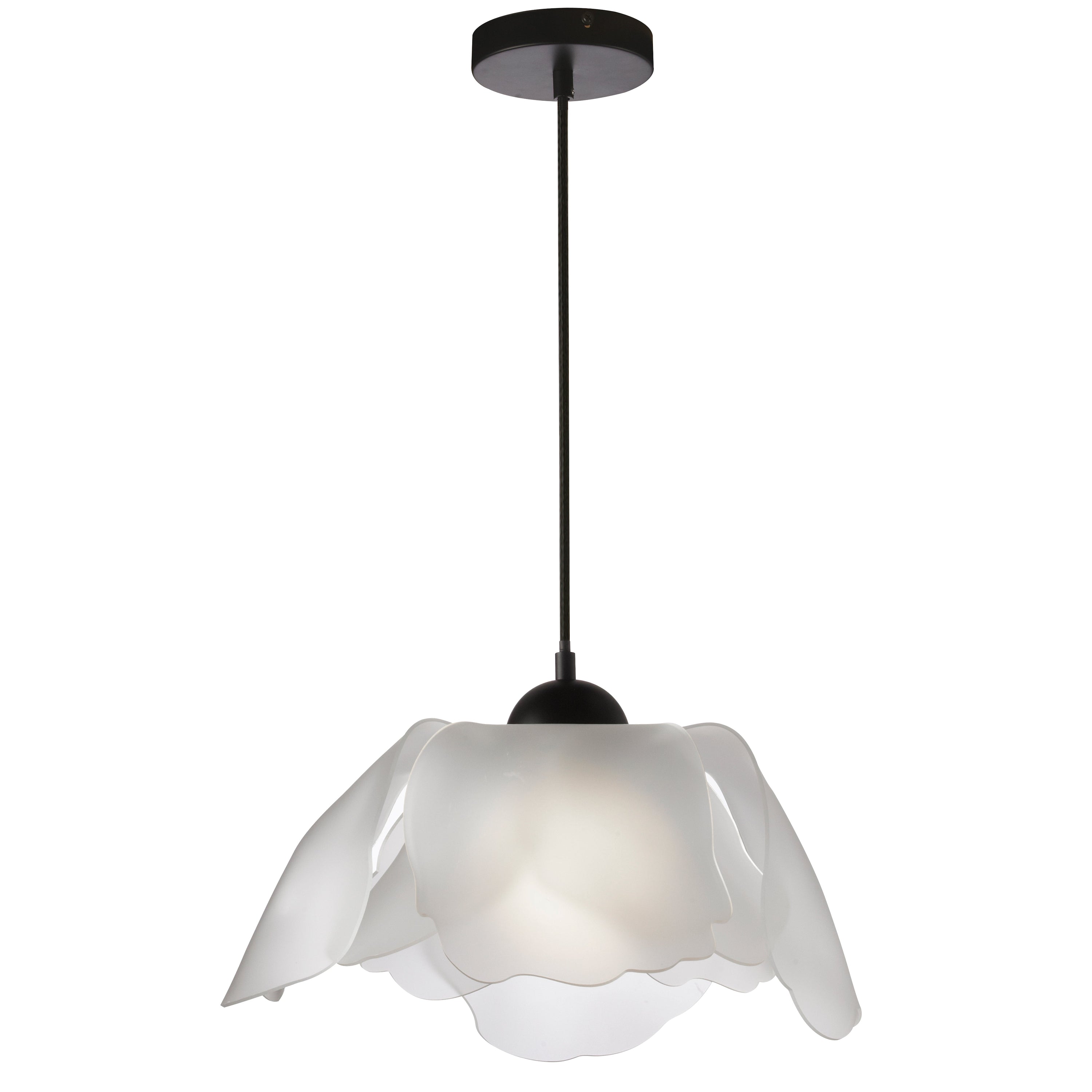 Dainolite Passion - PAS-171P-MB-WH - 1 Light Pendant, Matte Black w/ FR Acrylic Diffuser - White