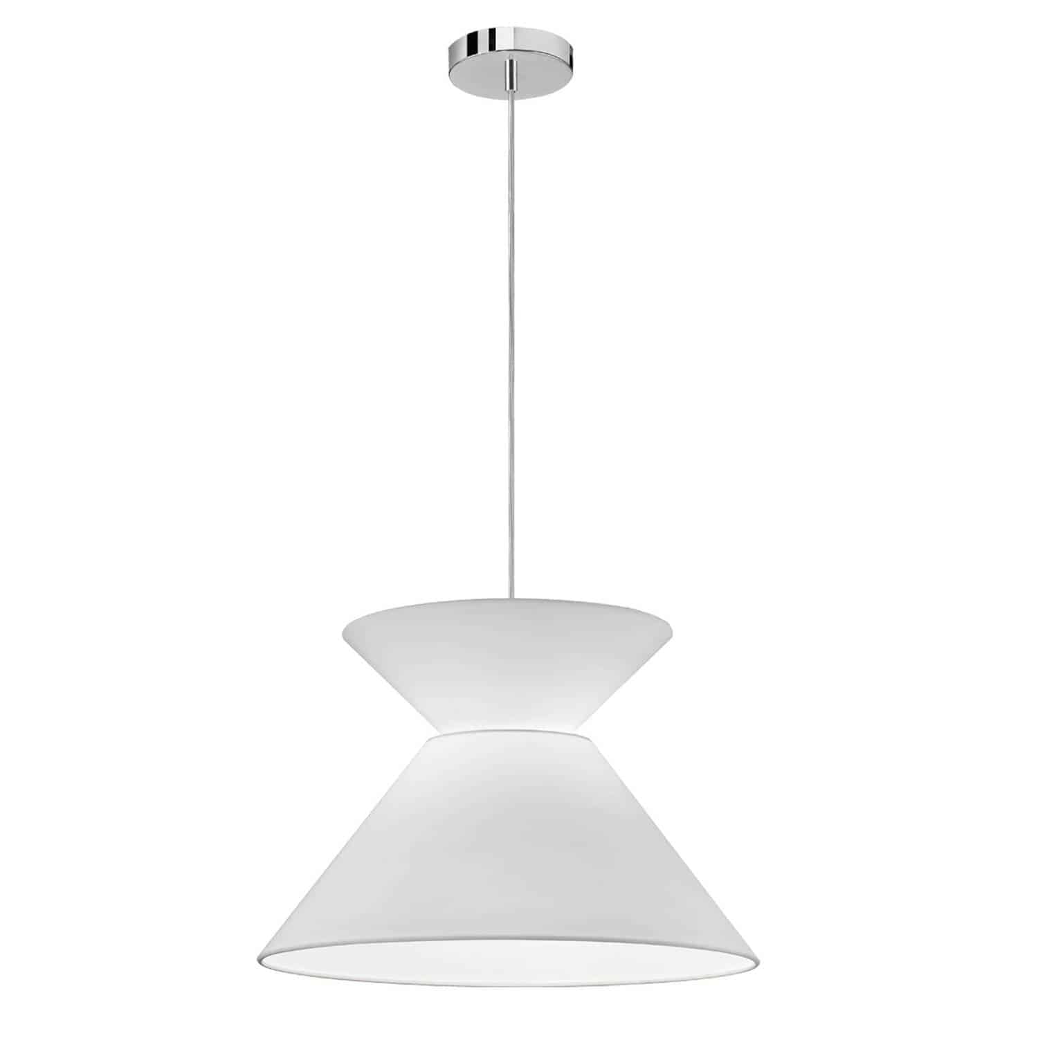 Dainolite Patricia - PAT-181P-PC-790 - 1 Light Patricia Pendant, Polished Chrome with White Shade - White