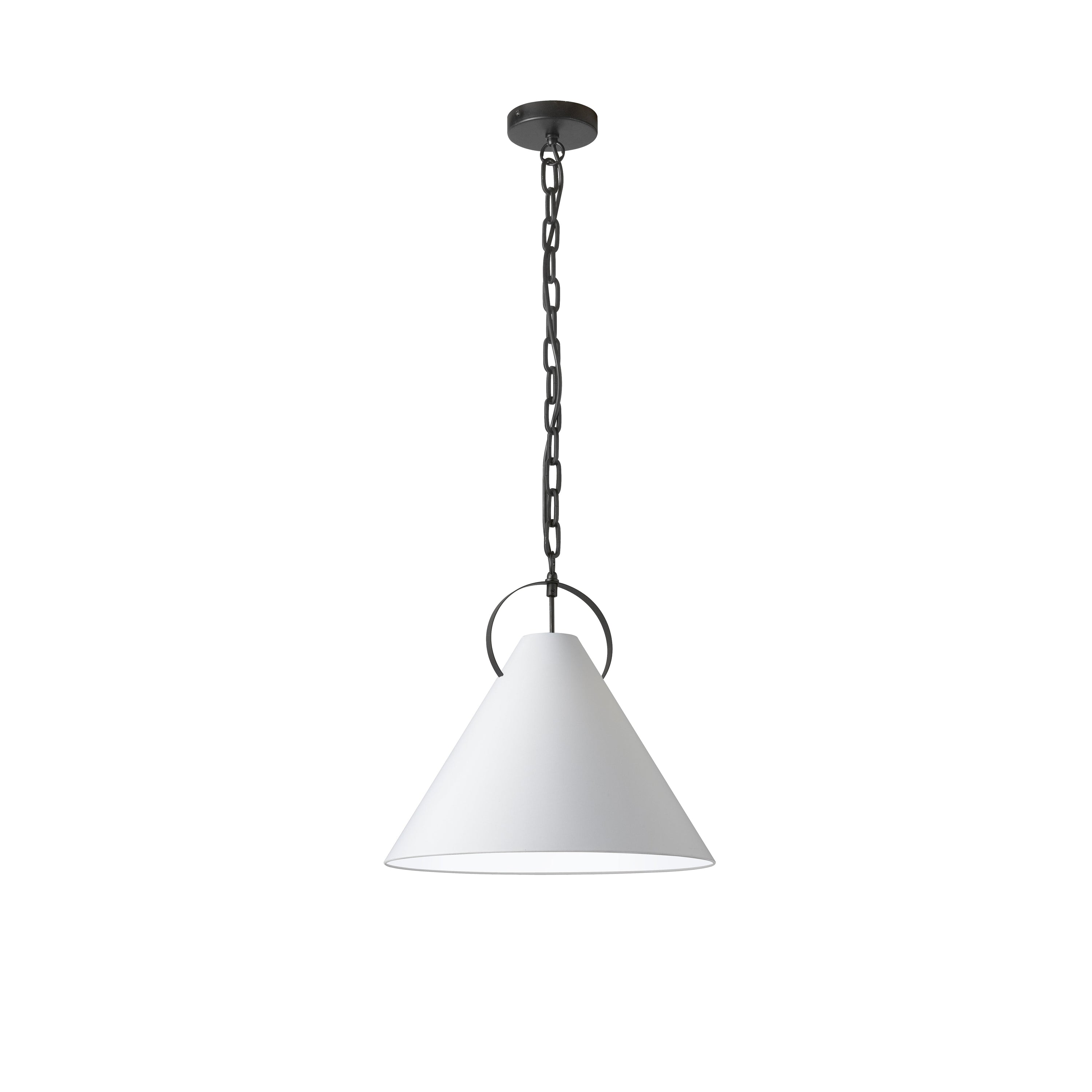 Dainolite Princeton - PCN-161P-MB-790 - 1 Light Pendant, Matte Black with White Shade - White