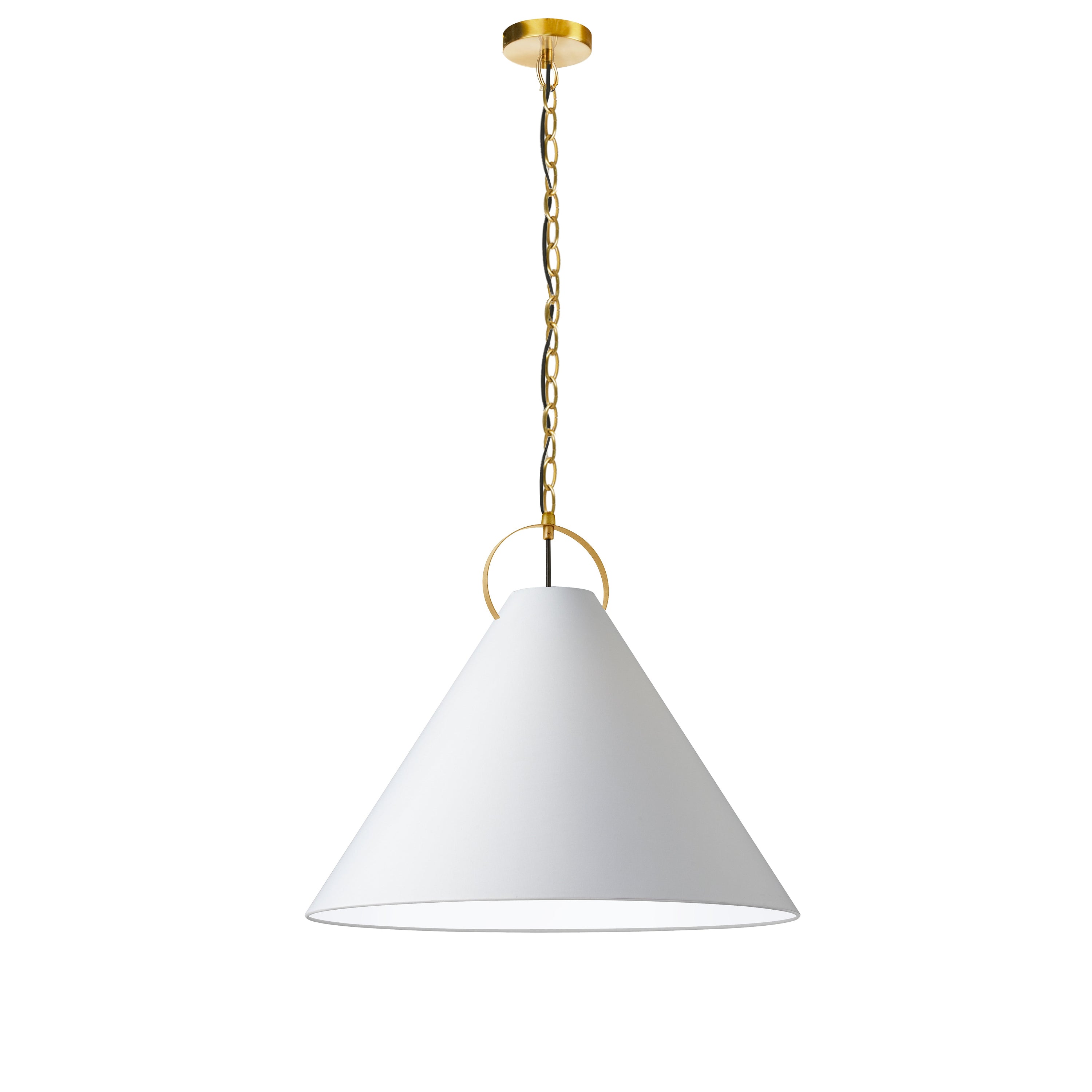 Dainolite Princeton - PCN-241P-AGB-790 - 1 Light Pendant, Aged Brass with White Shade - White