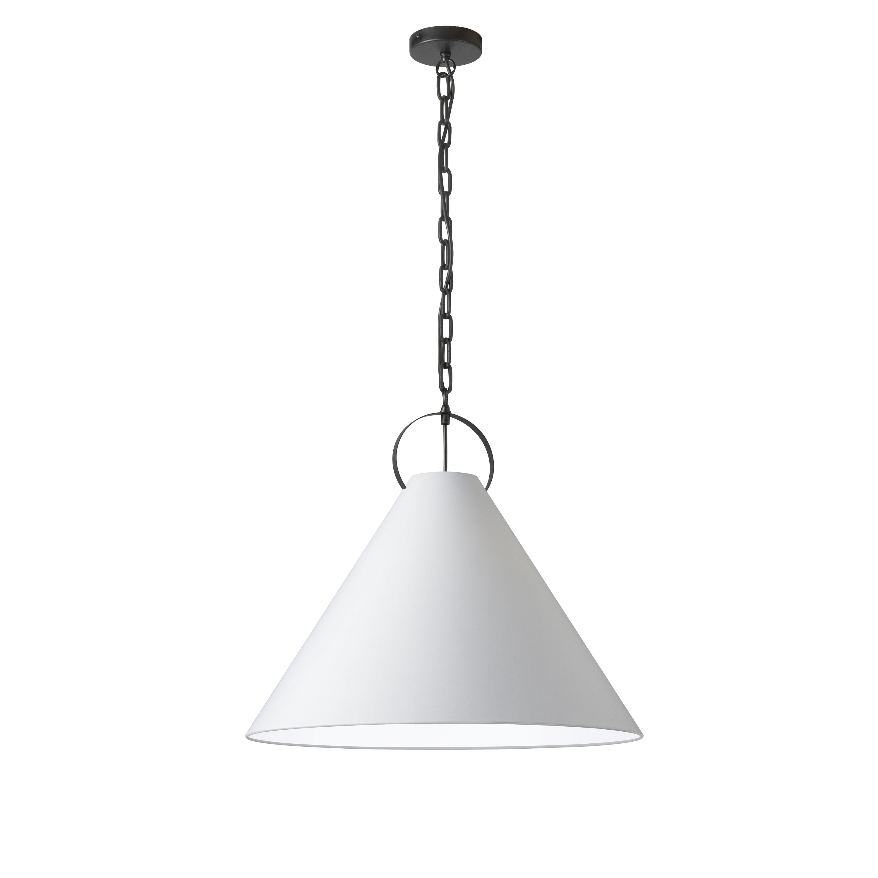 Dainolite Princeton - PCN-241P-MB-790 - 1 Light Pendant, Matte Black with White Shade - White