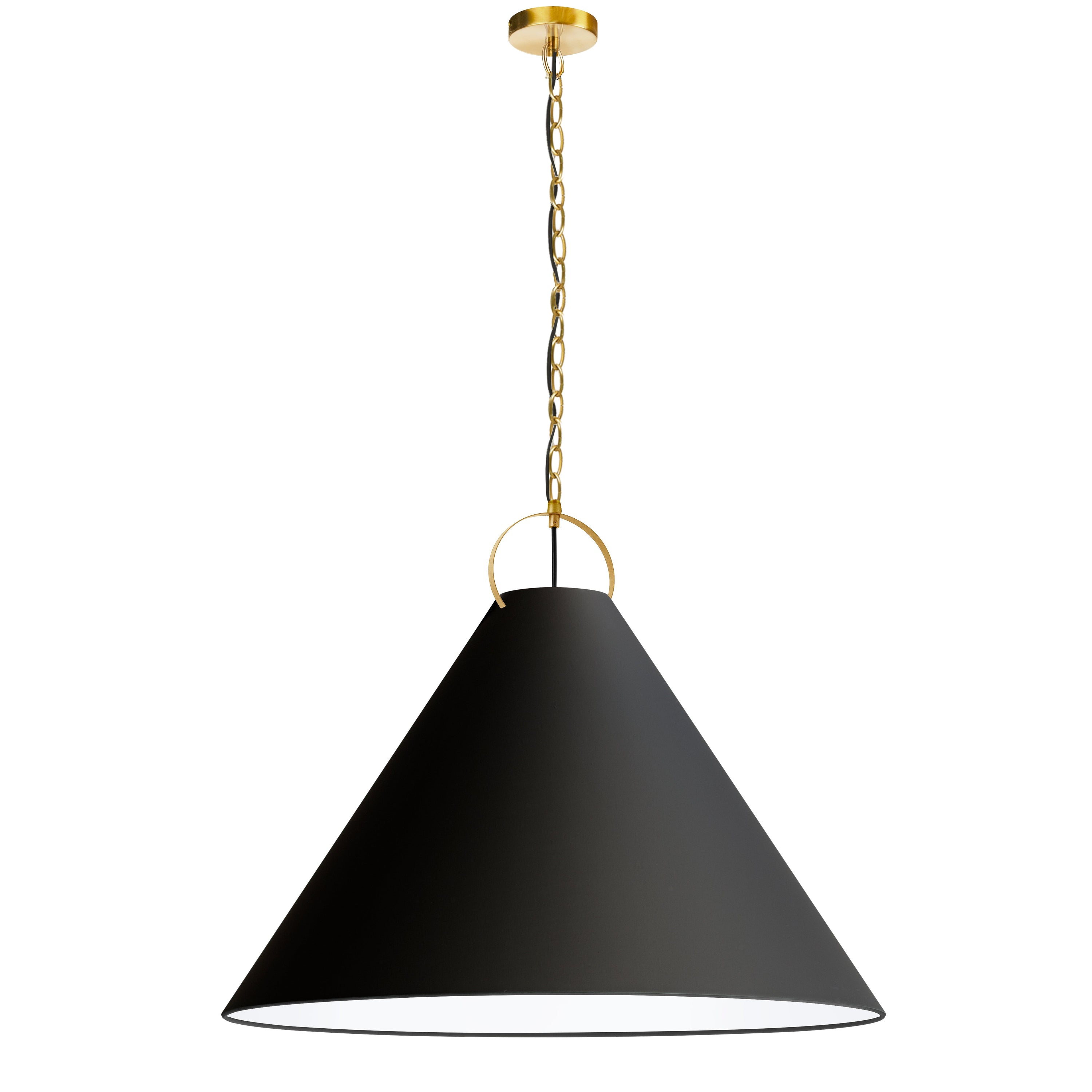 Dainolite Princeton - PCN-321P-AGB-797 - 1 Light Pendant, Aged Brass with Black Shade - Black