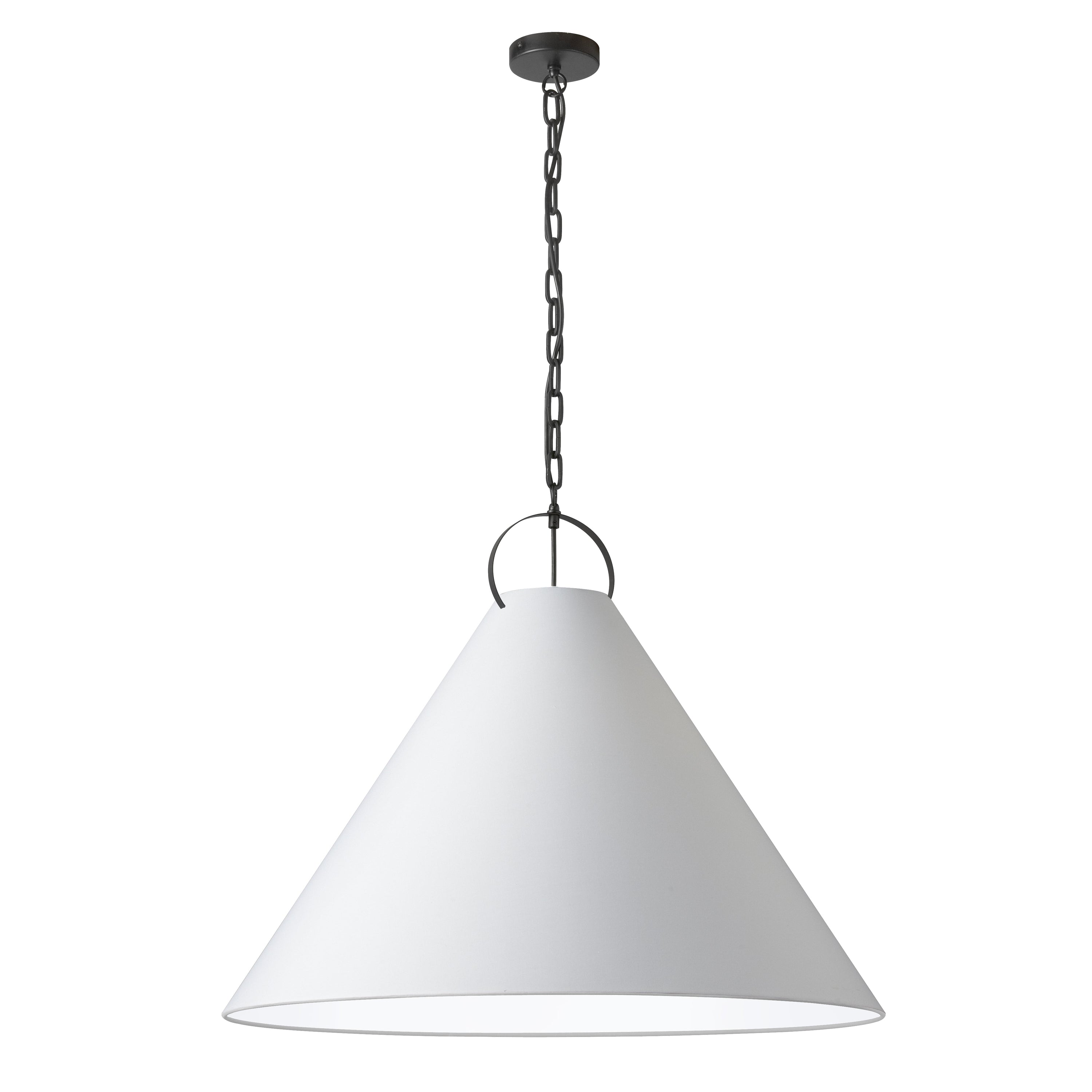 Dainolite Princeton - PCN-321P-MB-790 - 1 Light Pendant, Matte Black with White Shade - White