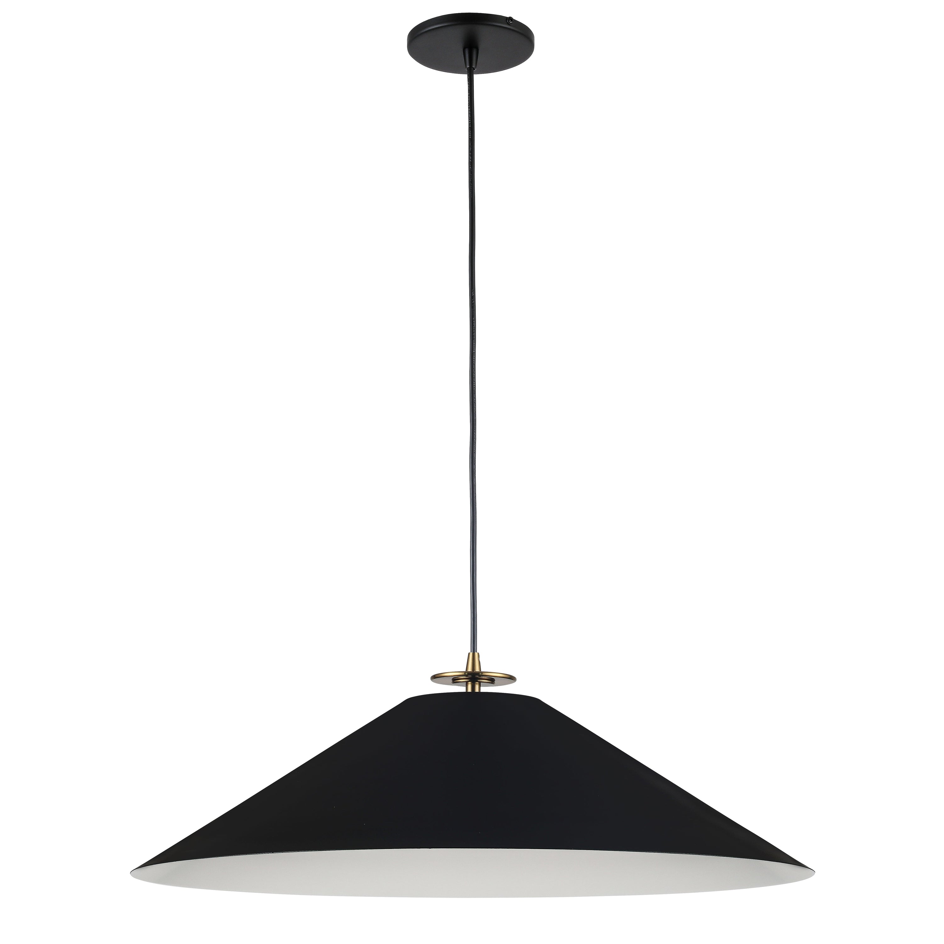 Dainolite Prudence - PDC-241P-AGB-MB - 1 Light Pendant, Aged Brass and Matte Black - Black