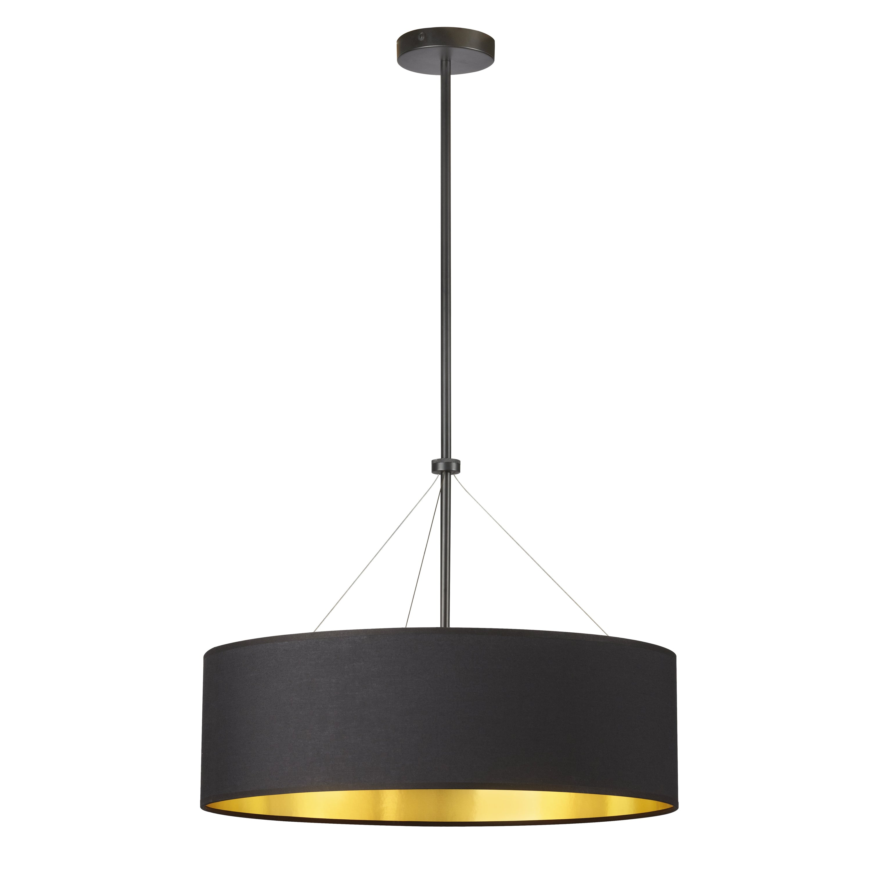 Dainolite Pallavi - PLV-224C-MB-698 - 4 Light Chandelier Fixture, Aged Brass with Black / Gold Shade - Black