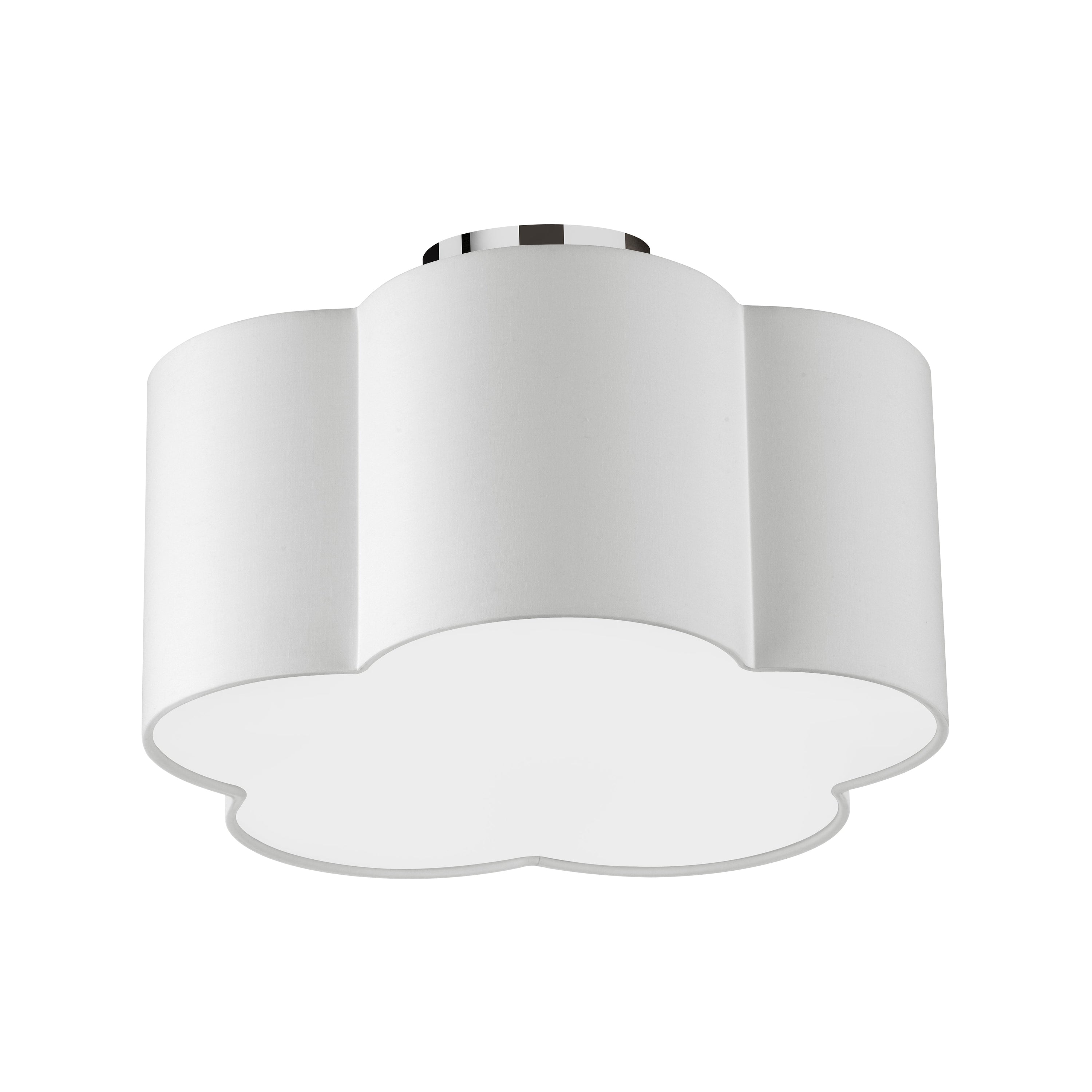 Dainolite Phlox - PLX-152FH-PC-WH - 3 Light Flush Mount, Polished Chrome w/ White Shade - White