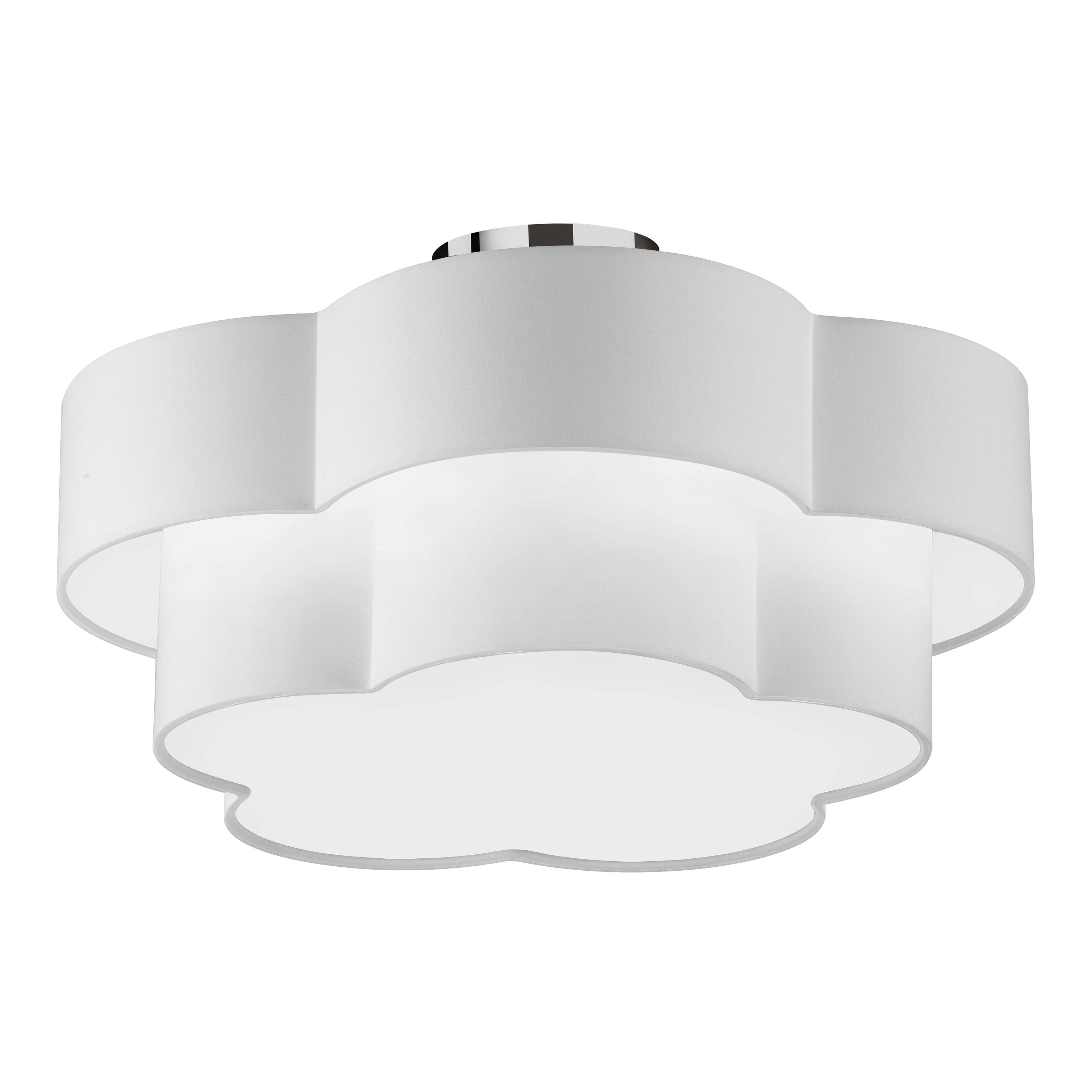 Dainolite Phlox - PLX-203FH-PC-WH - 3 Light Flush Mount, Polished Chrome with White Shade - White