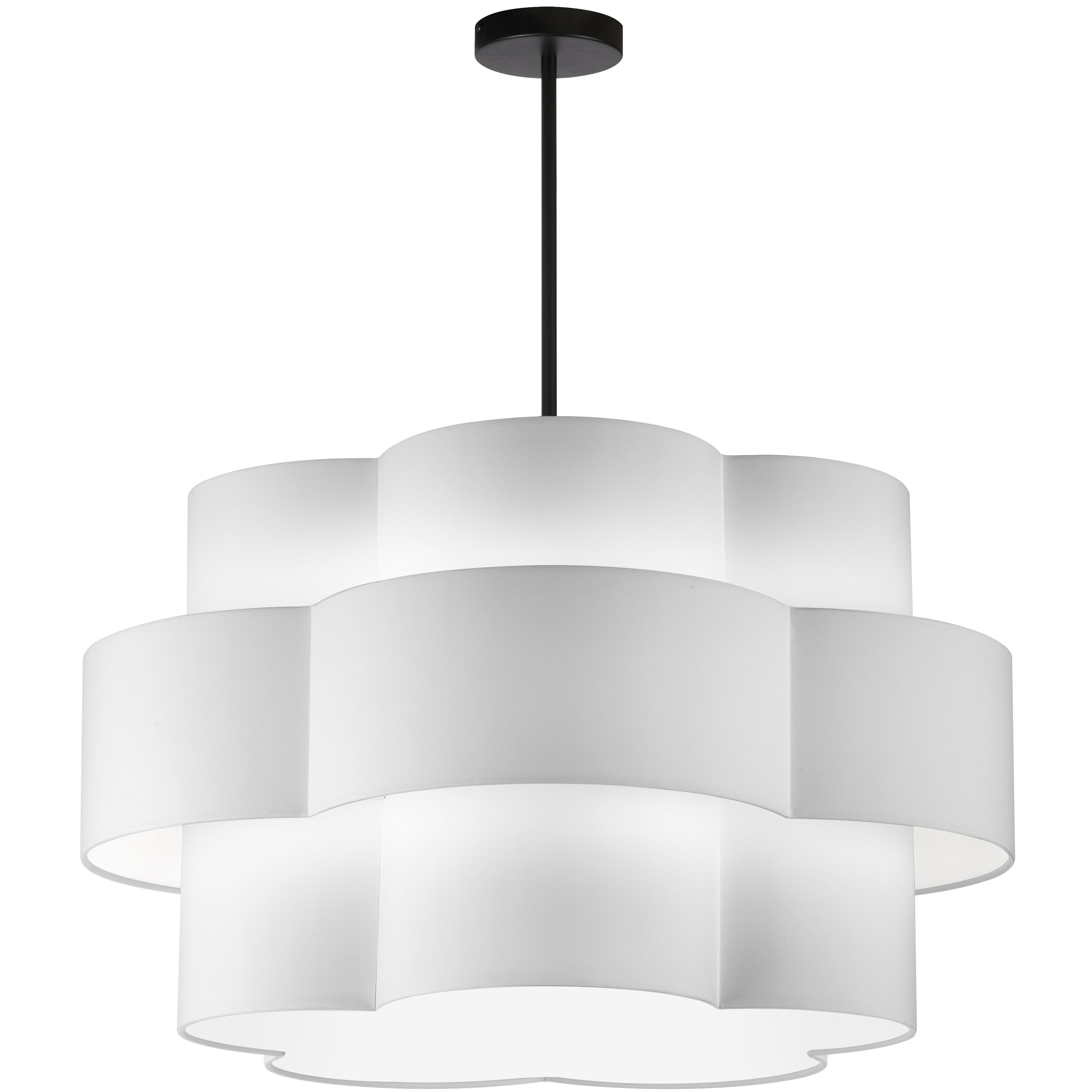 Dainolite Phlox - PLX-284C-MB-WH - 4 Light Chandelier Fixture, Matte Black with White Shade - White