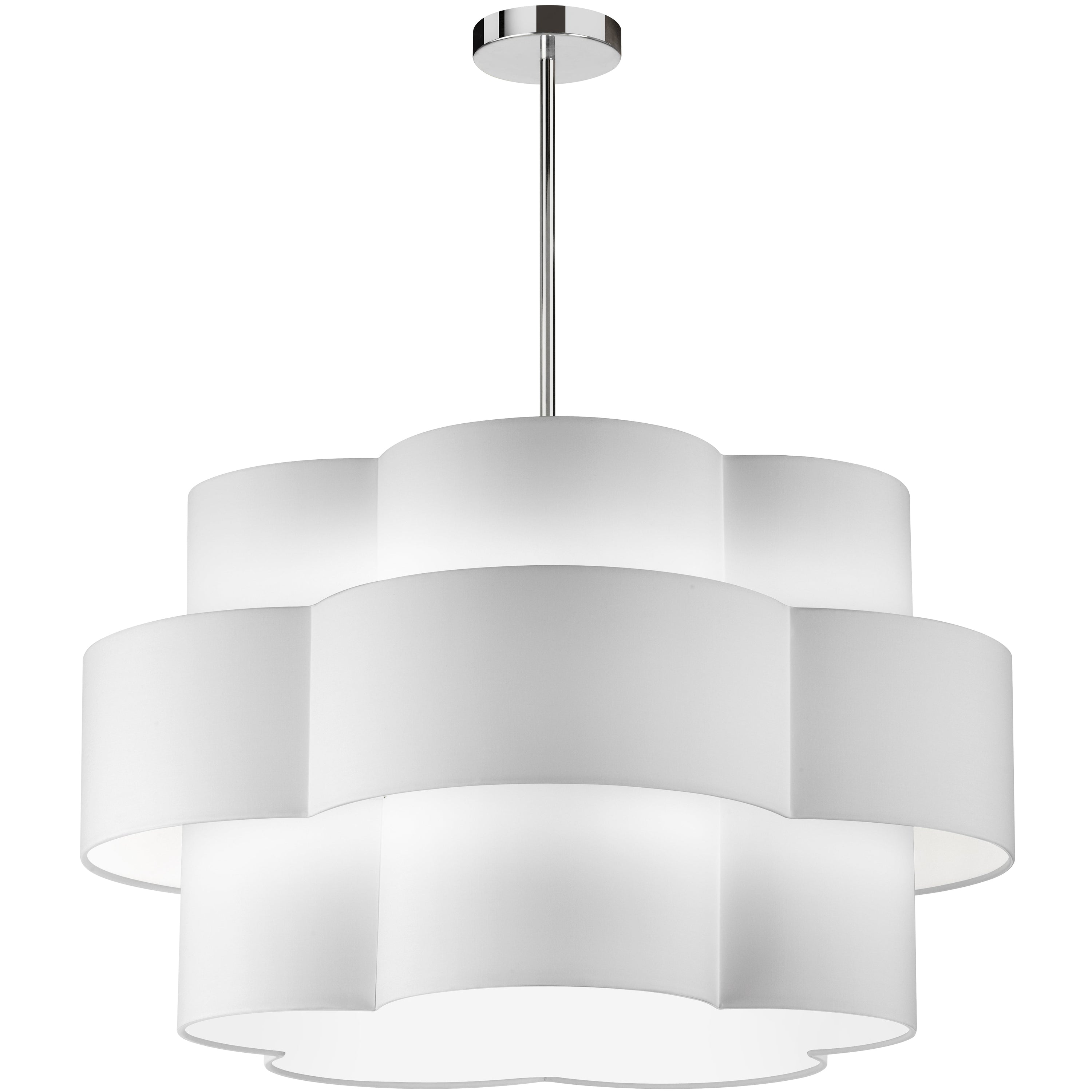 Dainolite Phlox - PLX-284C-PC-WH - 4 Light Chandelier Fixture, Polished Chrome with White Shade - White