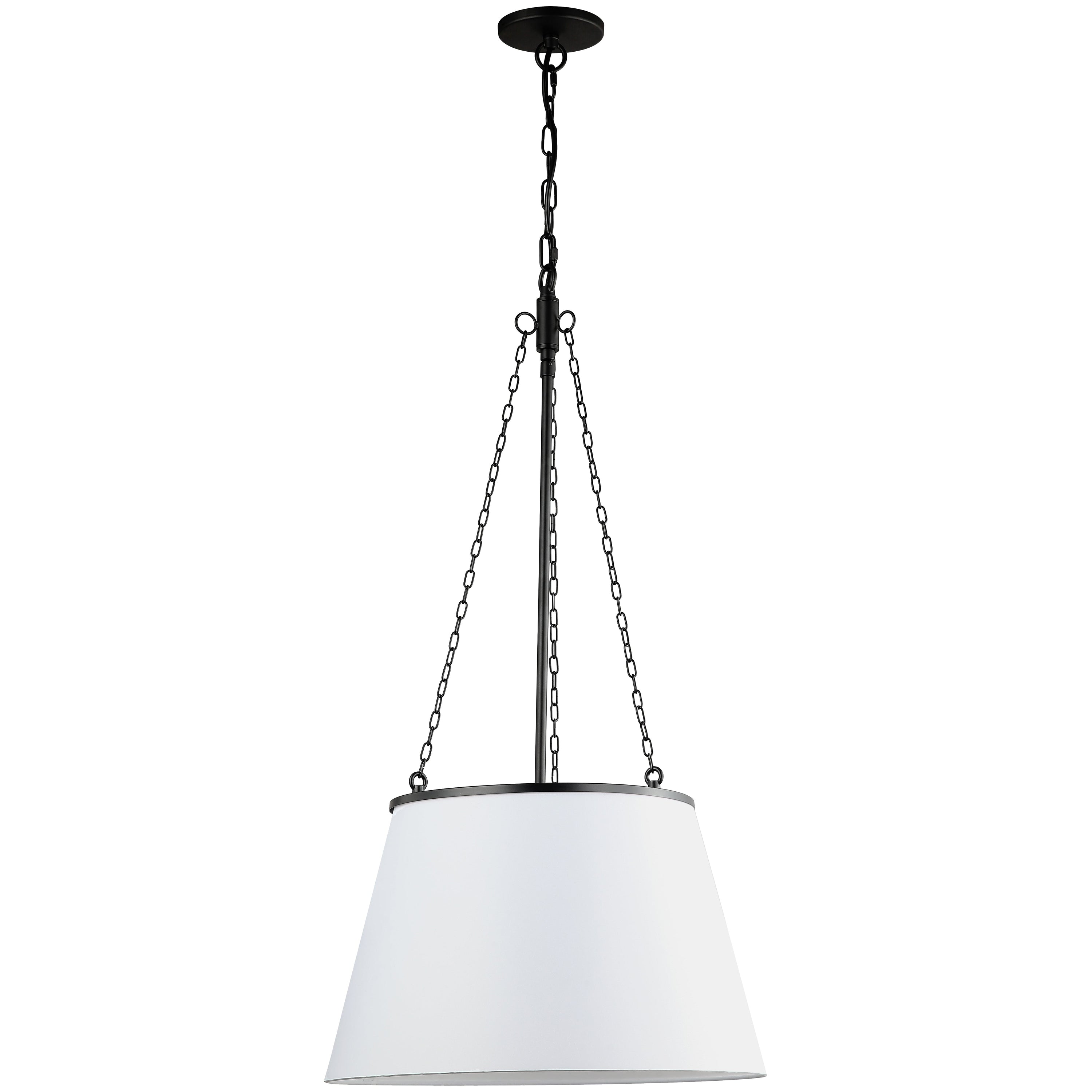 Dainolite Plymouth - PLY-181P-MB-WH - 1 Light Pendant, Matte Black w/ White Shade - White