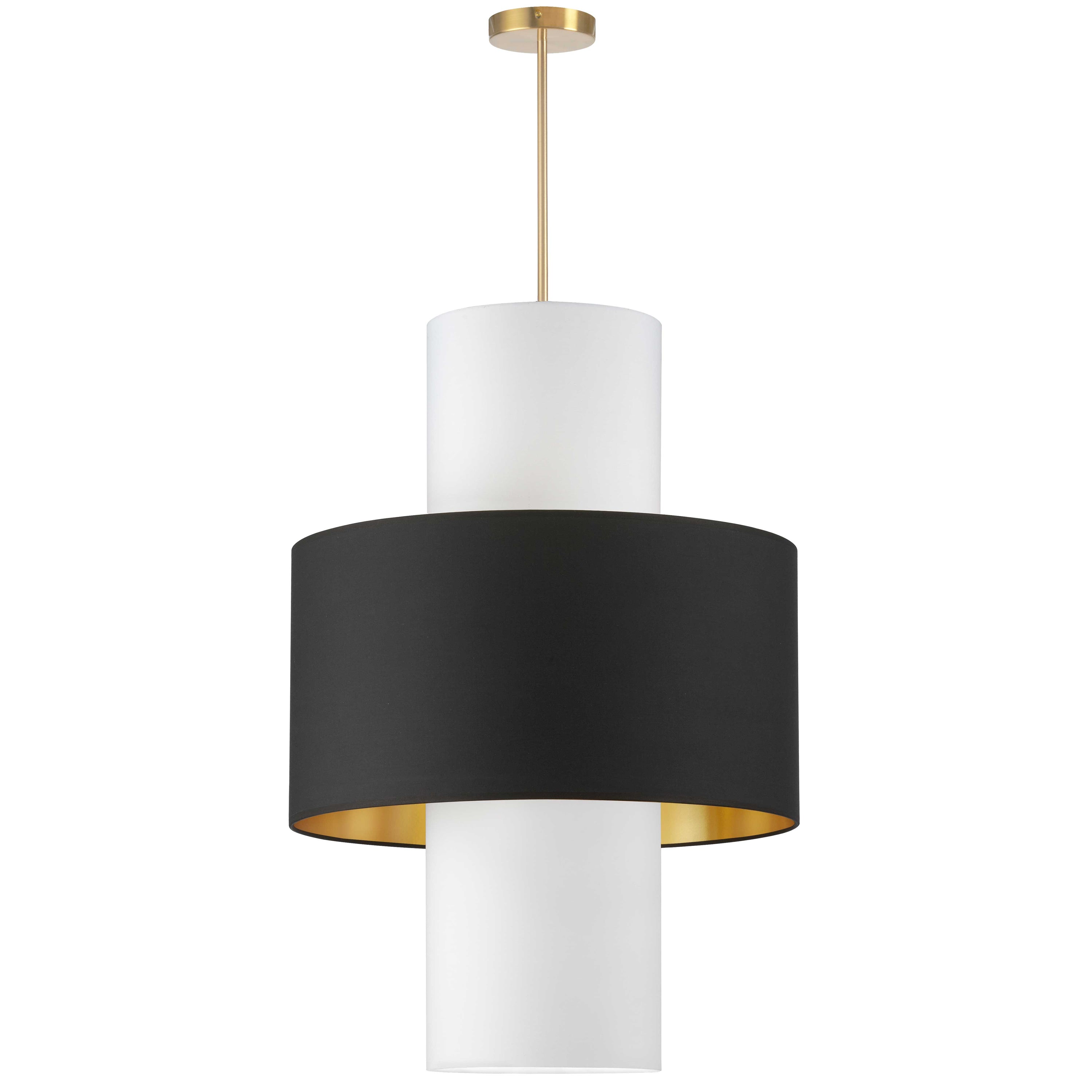 Dainolite Patrona - POA-224P-AGB-698-790 - 4 Light Incan Pendant, Aged Brass w/ Black/Gold & White Shades - Black