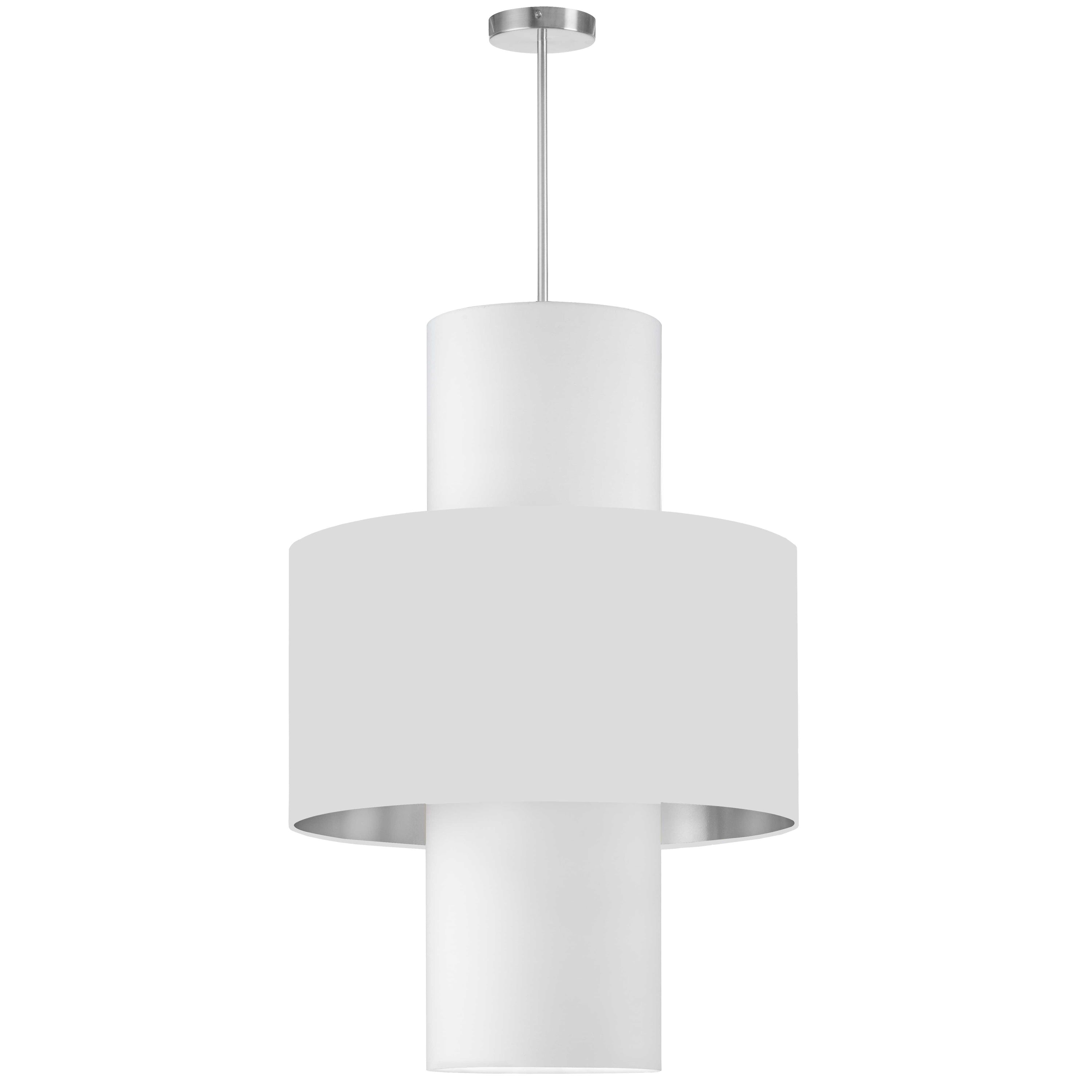 Dainolite Patrona - POA-224P-PC-691-790 - 4 Light Incan Pendant, Polished Chrome w/ White/Silver & White Shades - White