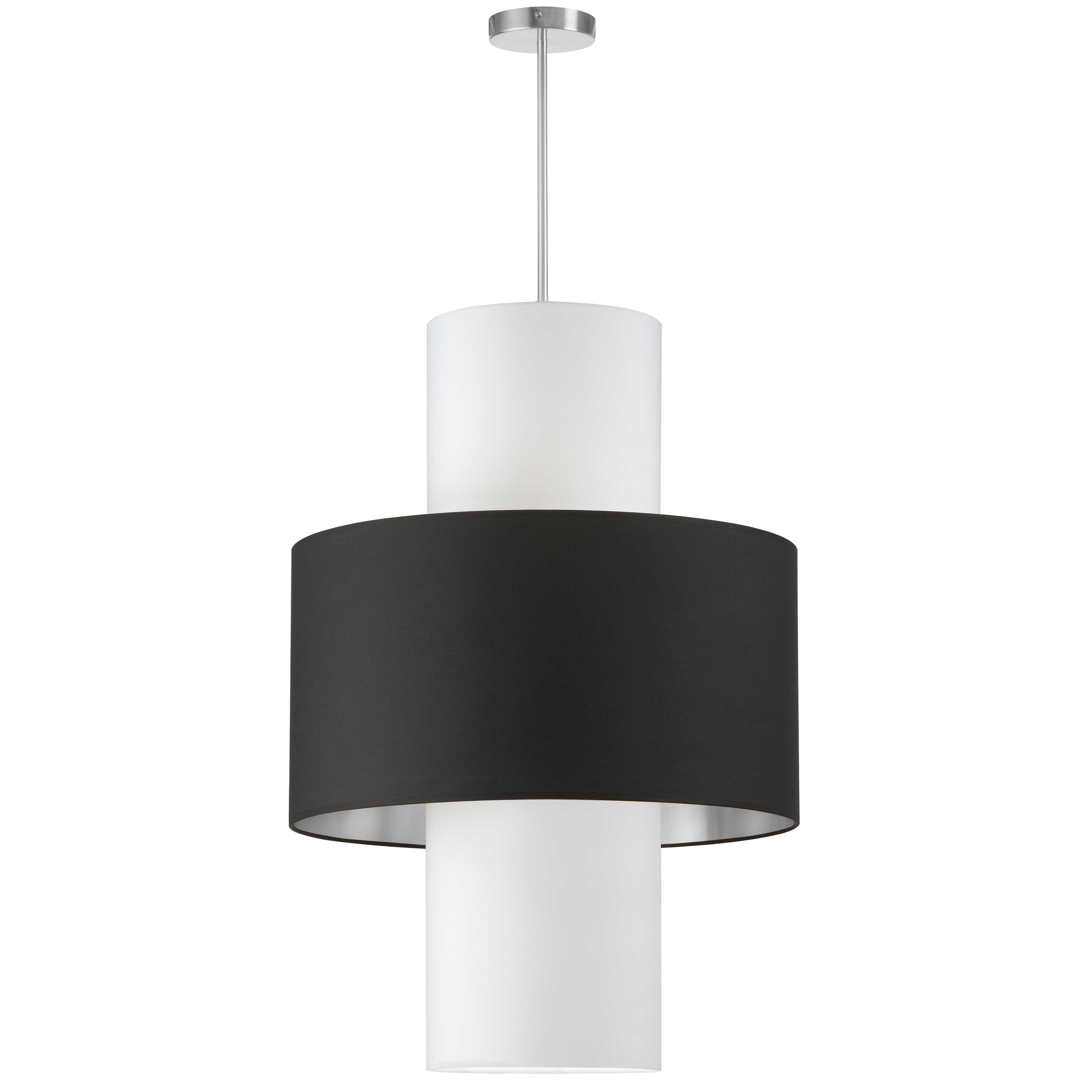 Dainolite Patrona - POA-224P-PC-697-790 - 4 Light Incan Pendant, Polished Chrome w/ Black/Silver & White Shades - Black