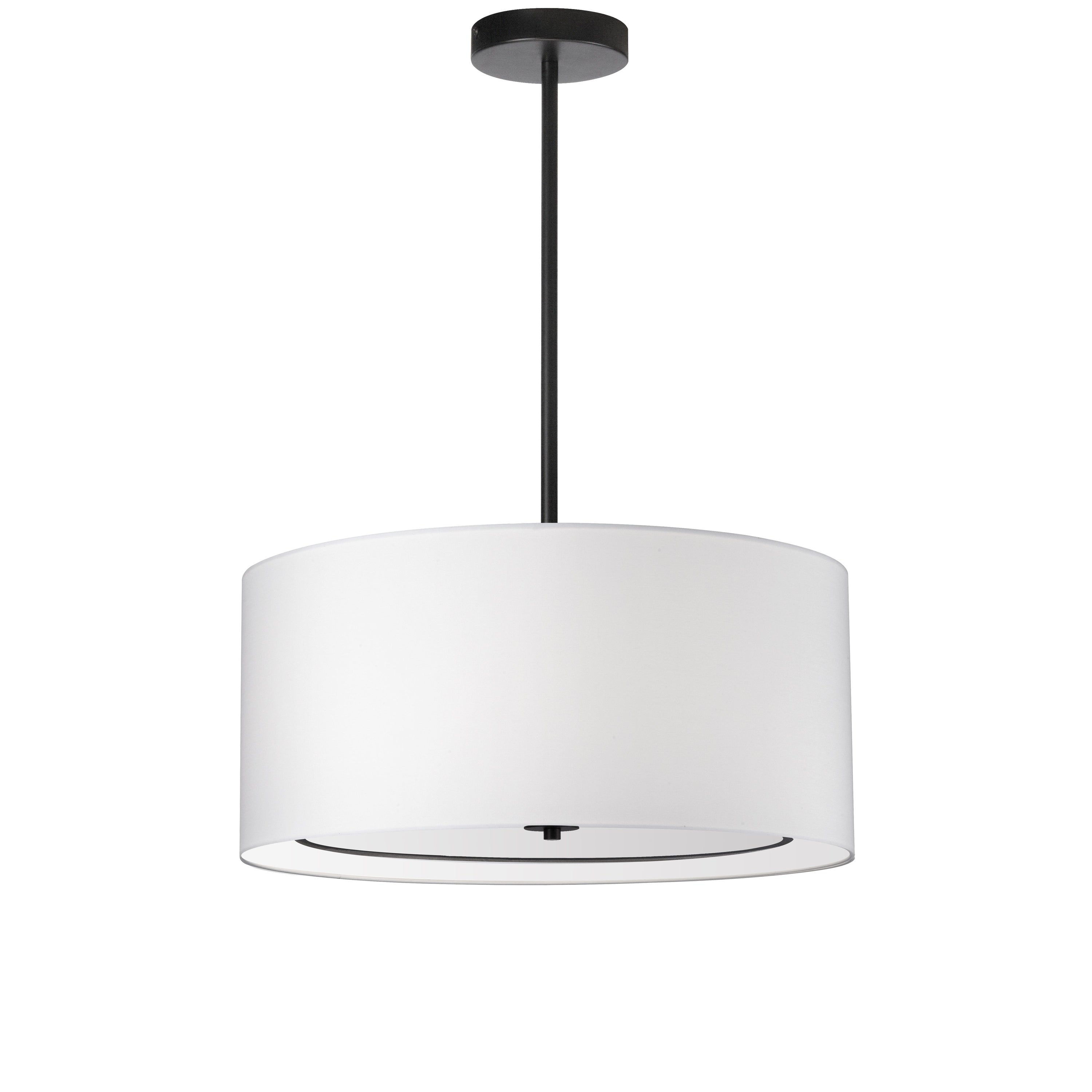 Dainolite Porscha - POR-224P-MB-WH - 4 Light Pendant, Matte Black with White Shade - White