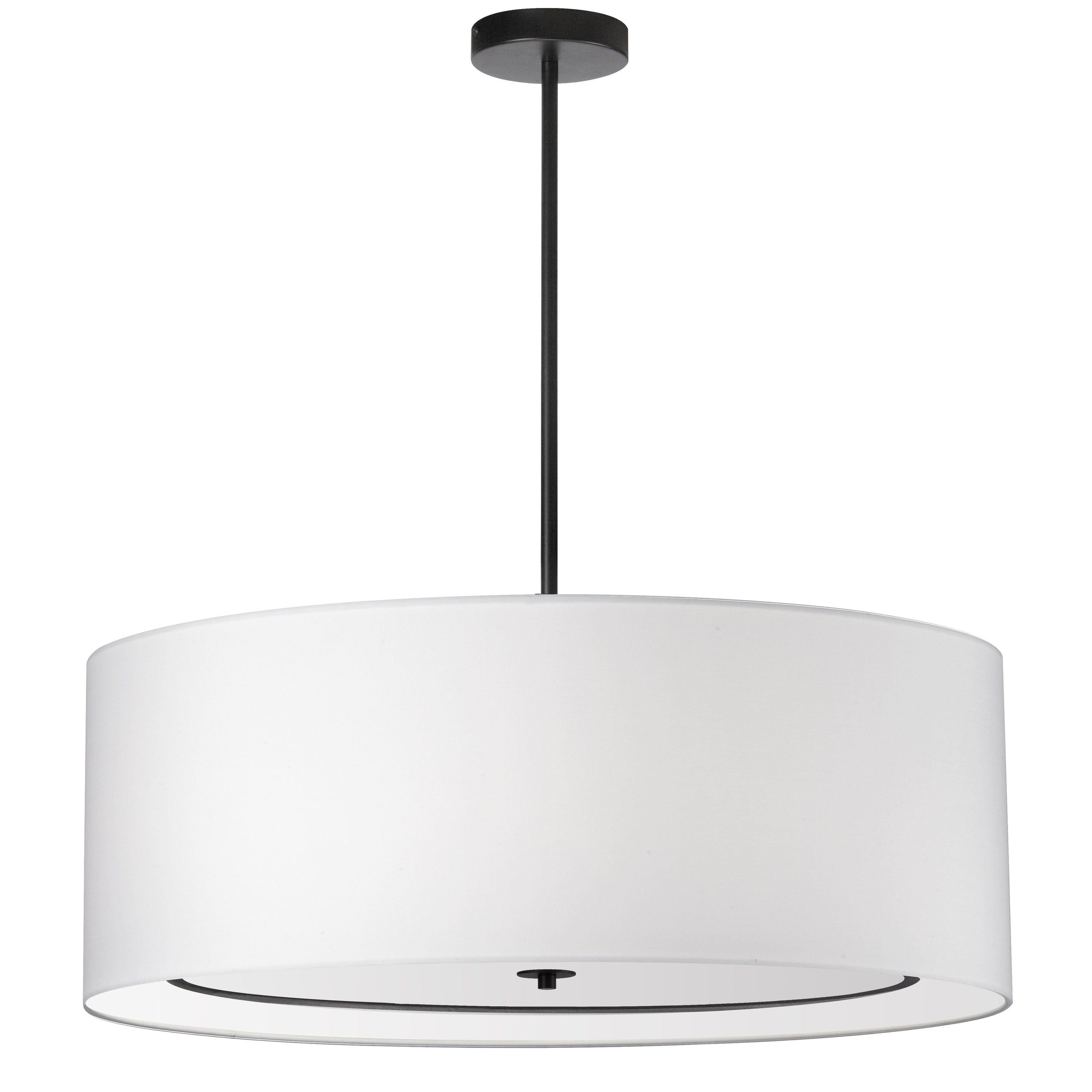 Dainolite Porscha - POR-344P-MB-WH - 4 Light Pendant, Matte Black with White Shade - White