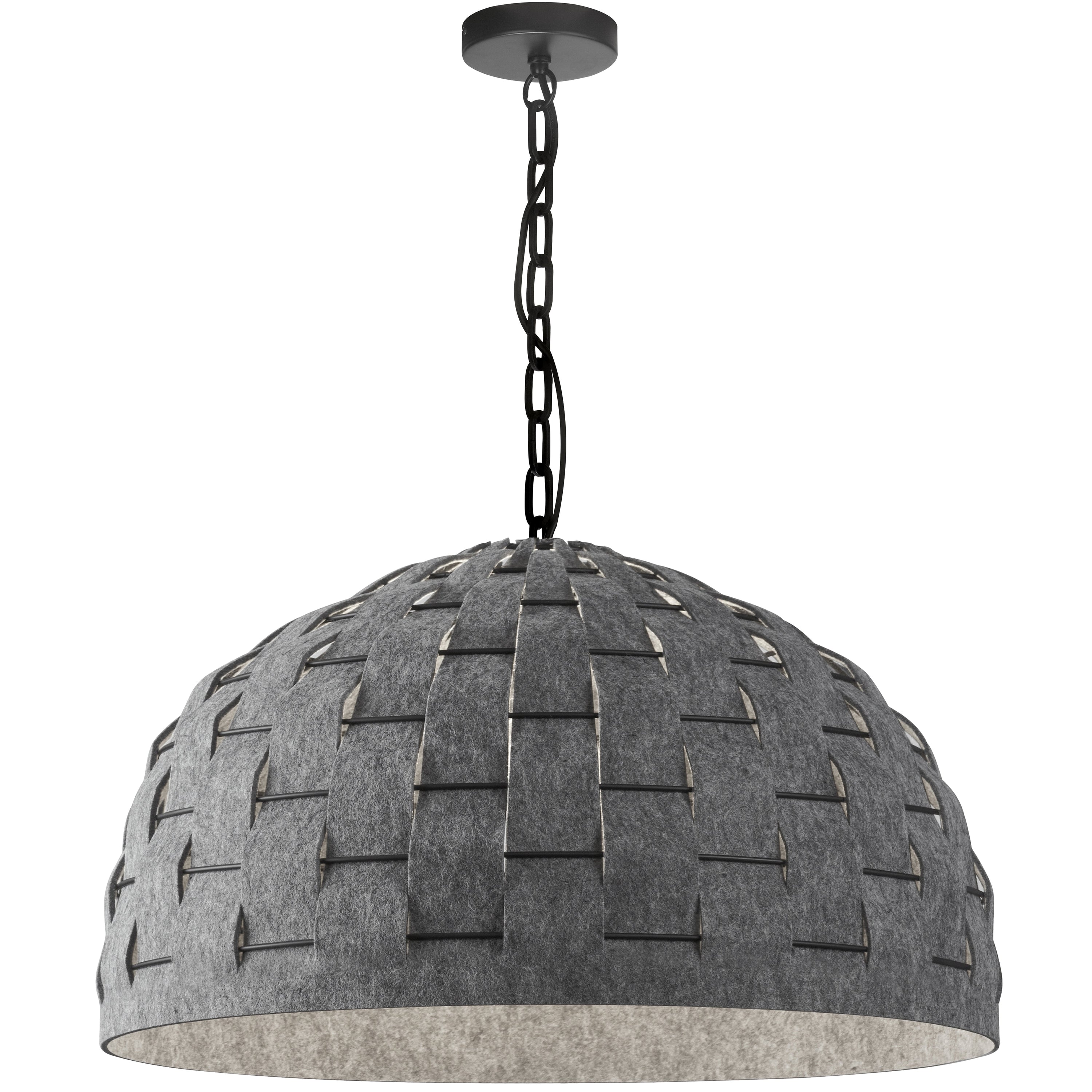 Dainolite Priscilla - PRA-241P-MB-500 - 1 Light Pendant, Matte Black with Grey Felt Shade - Grey