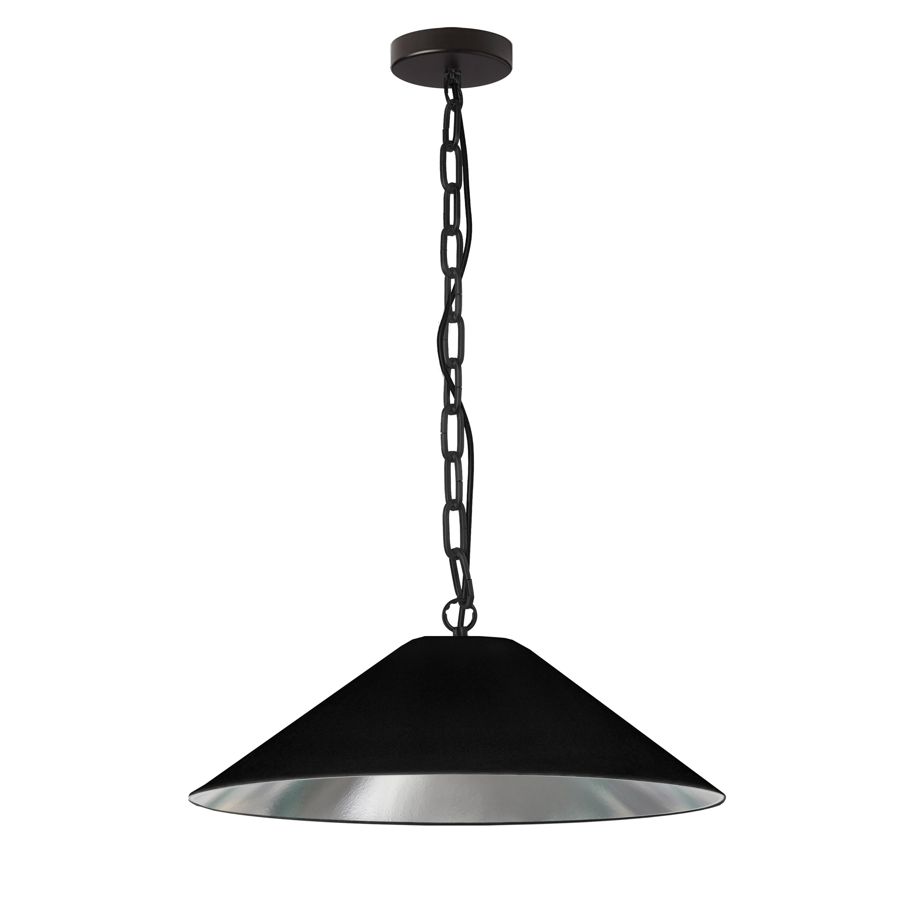 Dainolite Presley - PSY-M-MB-697 - 1 Light Pendant, Matte Black with Black / Silver Shade - Black