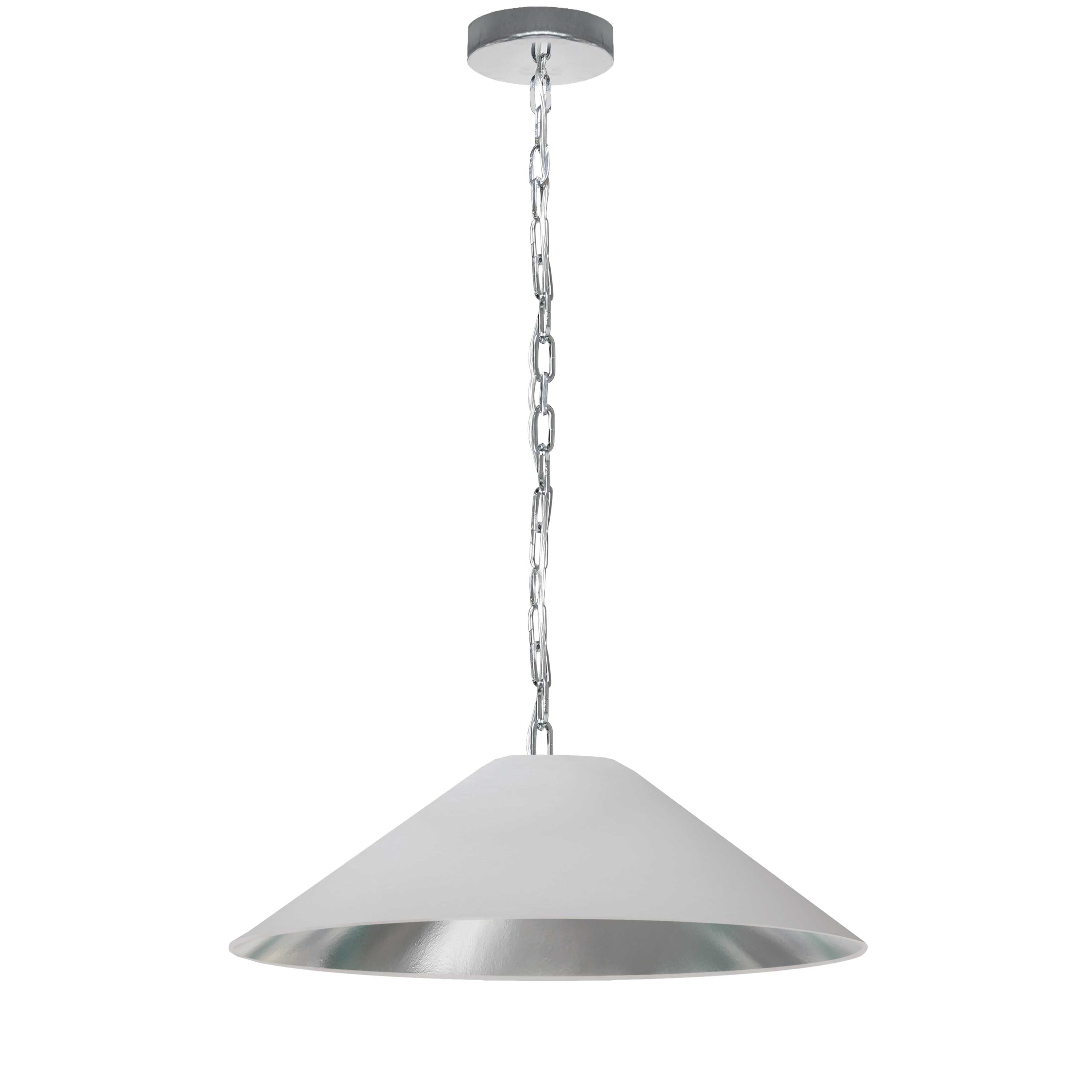 Dainolite Presley - PSY-M-PC-691 - 1 Light Pendant, Polished Chrome with White / Silver Shade - White