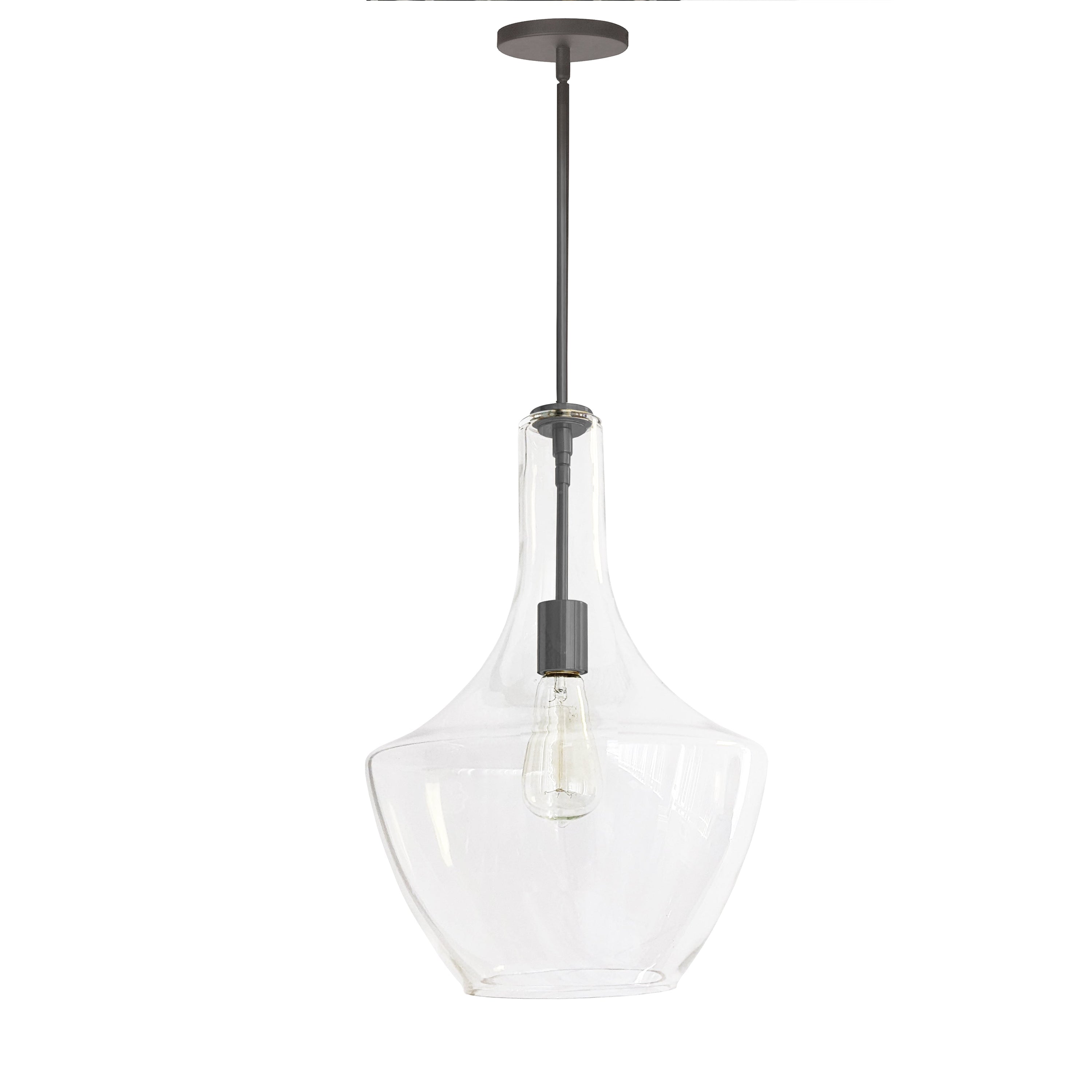 Dainolite Petalite - PTL-121P-MB - 1 Light Pendant, Matte Black with Clear Glass - Clear