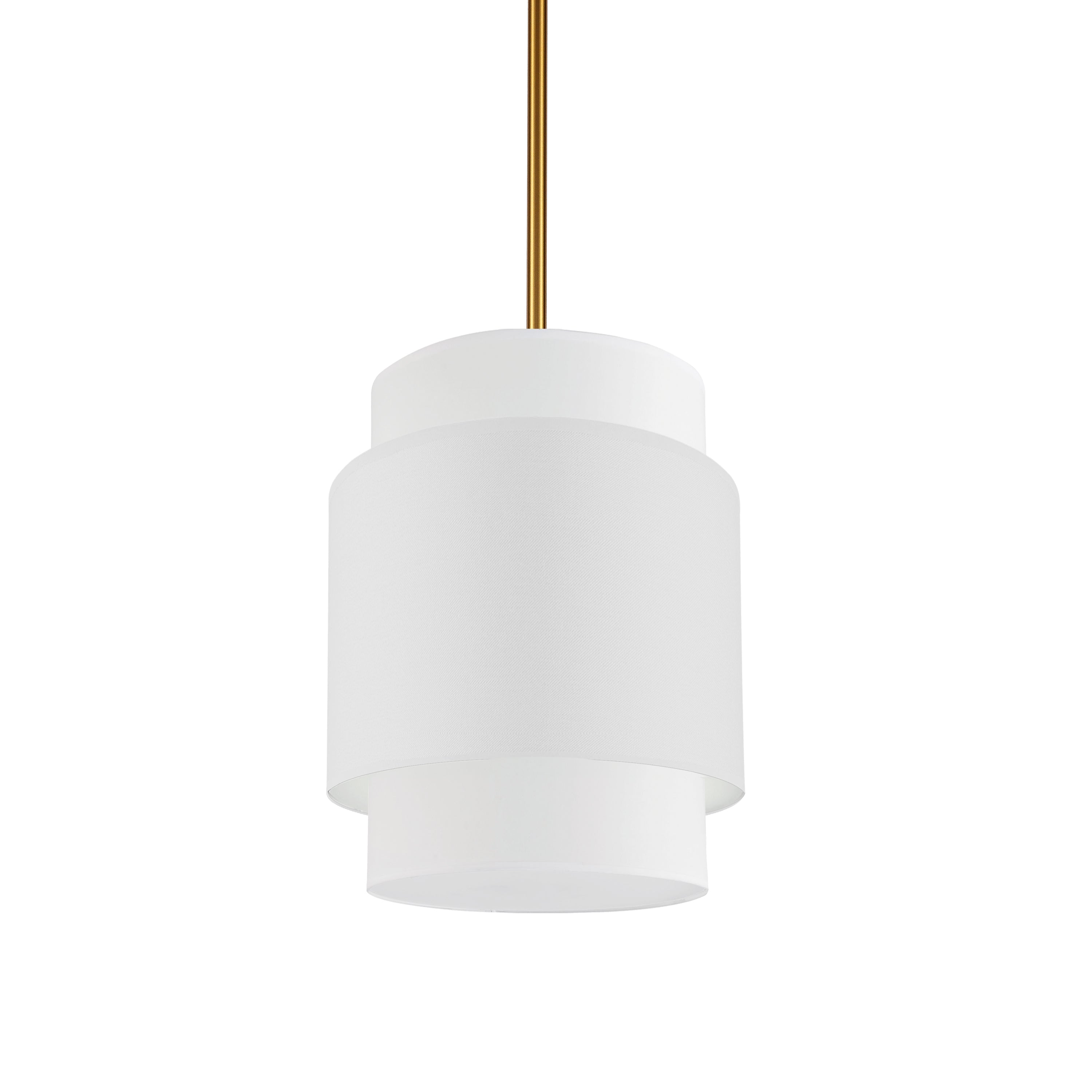 Dainolite Priya - PYA-141P-AGB-WH - 1 Light Pendant, Aged Brass with White Shade - White