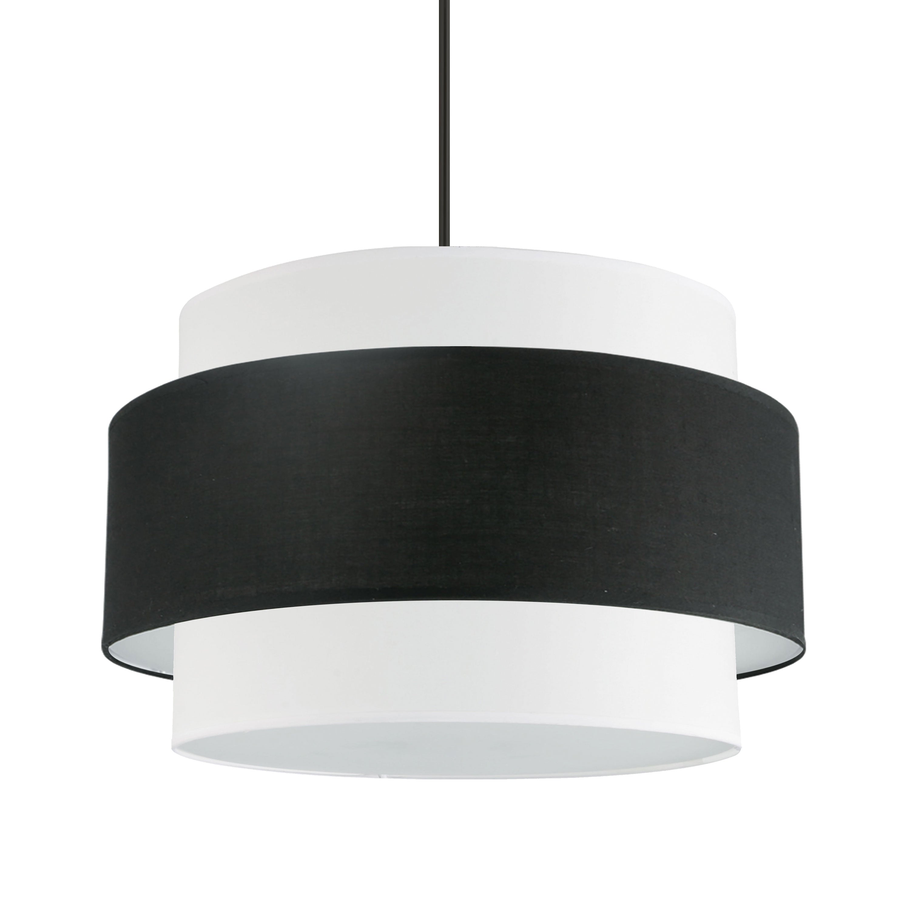 Dainolite Priya - PYA-224C-MB-BW - 4 Light Chandelier Fixture, Matte Black with Black / White Shade - Black