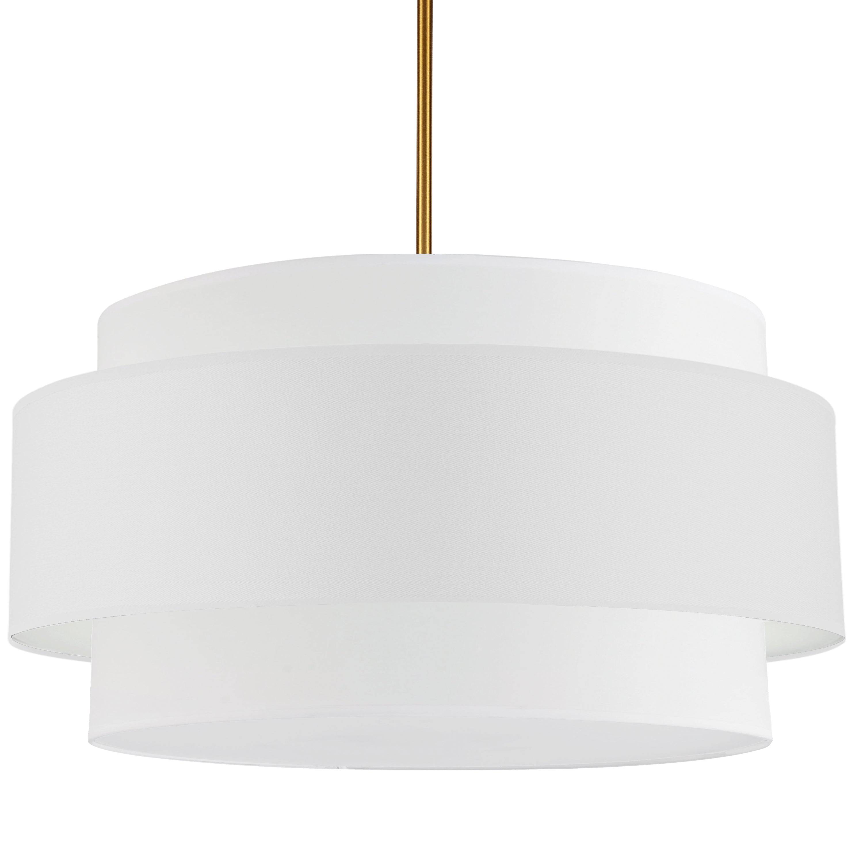 Dainolite Priya - PYA-304C-AGB-WH - 4 Light Chandelier Fixture, Aged Brass with White Shade - White