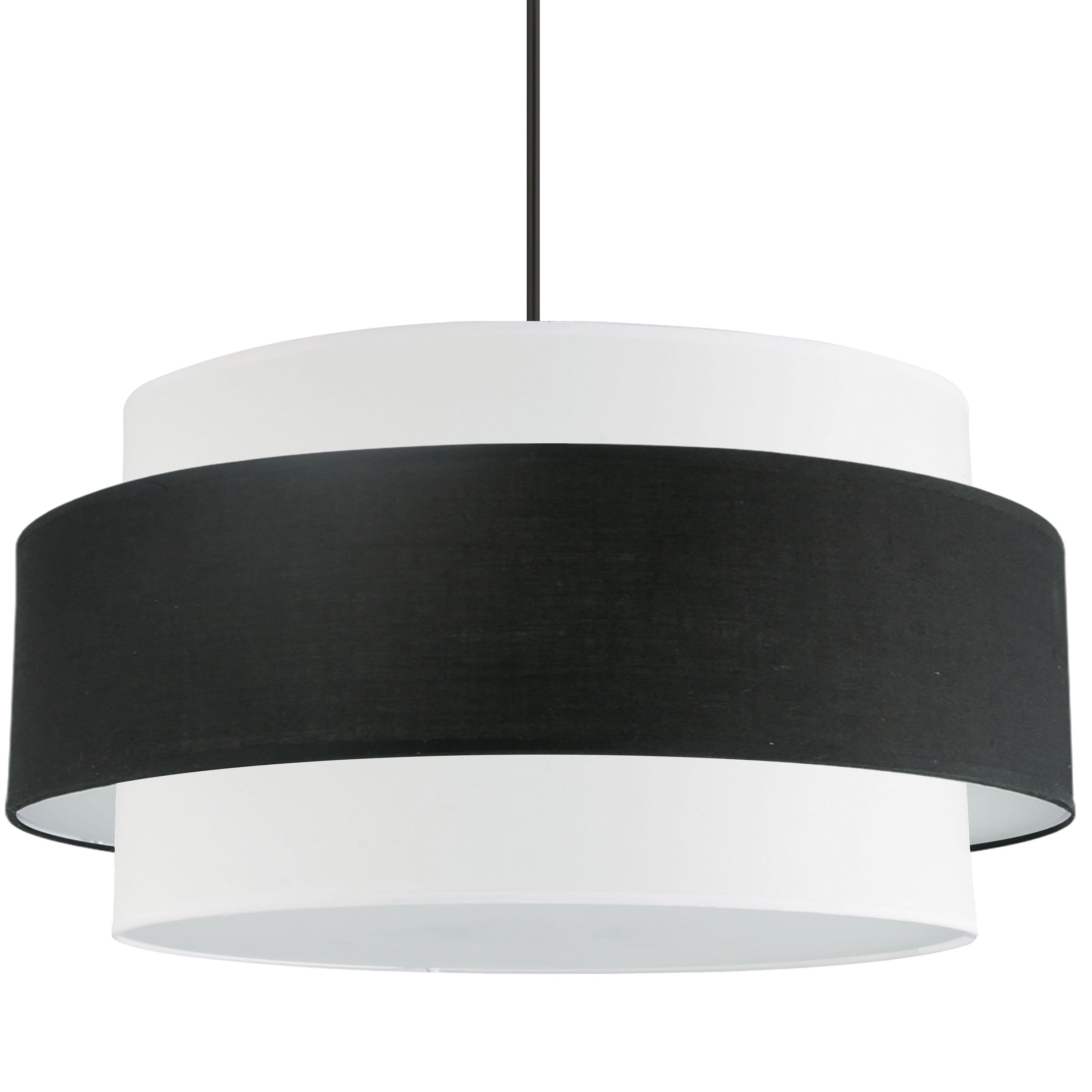 Dainolite Priya - PYA-304C-MB-BW - 4 Light Chandelier Fixture, Matte Black with Black / White Shade - Black