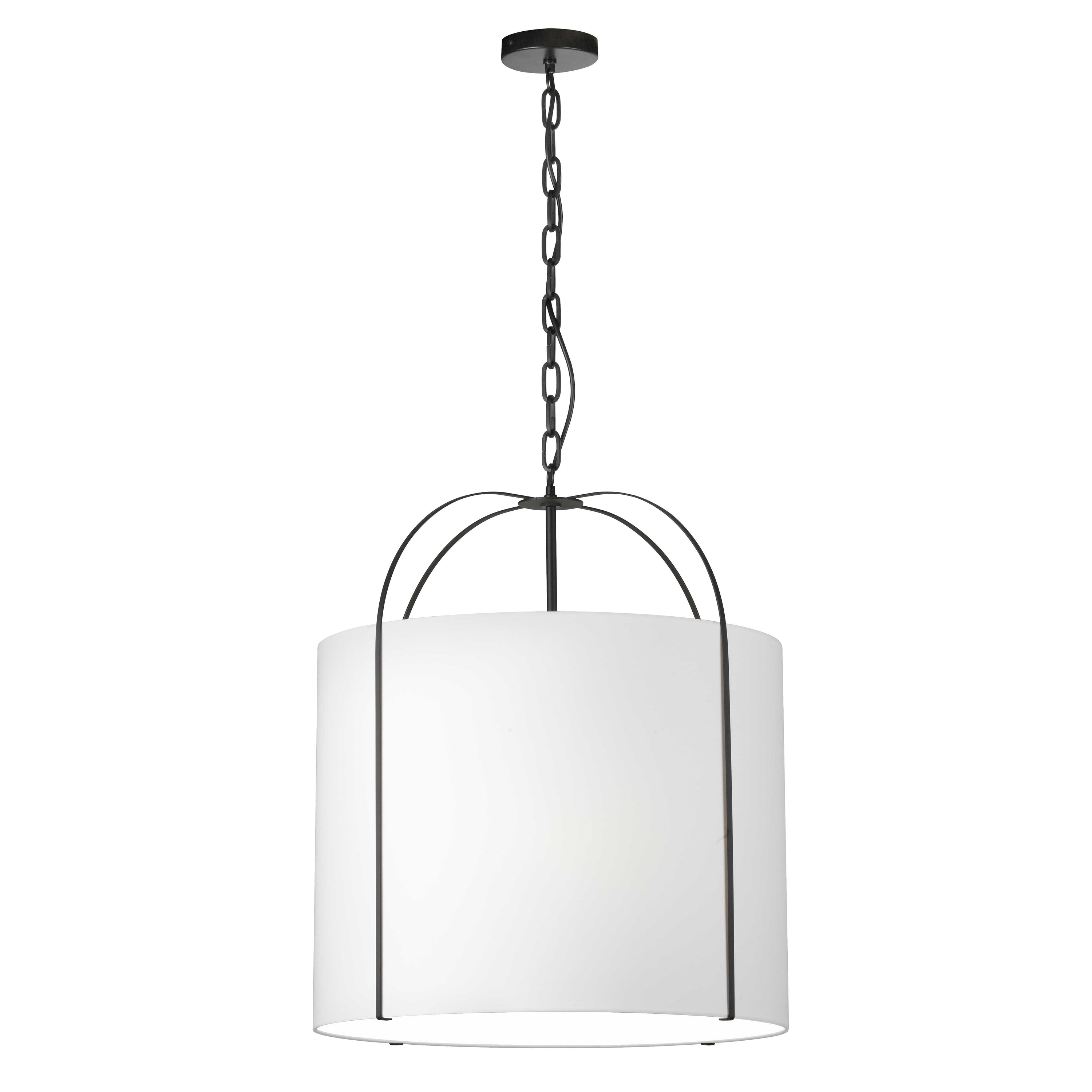 Dainolite Quincy - QCY-221P-BK-WH - 3 Light Pendant Black with Black Shade - White